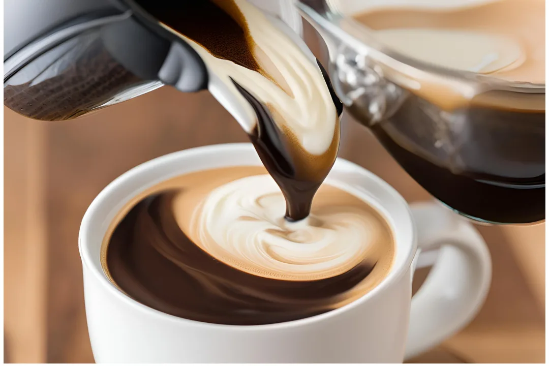 14 - Coffee with a rich, milky texture, highlighted by a creamy froth