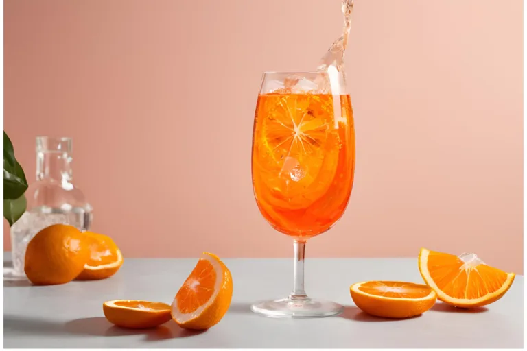 20 - Soda water fizzing as it mixes with the Aperol, creating bubbles