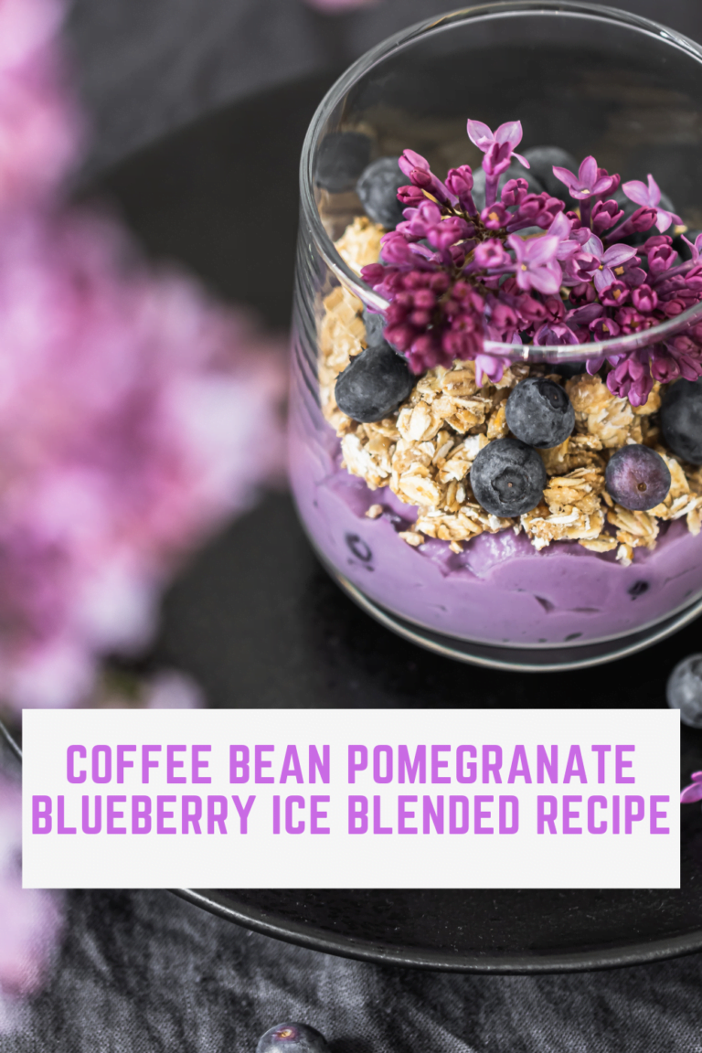 Coffee bean pomegranate blueberry ice blended recipe : Refreshing and healthy