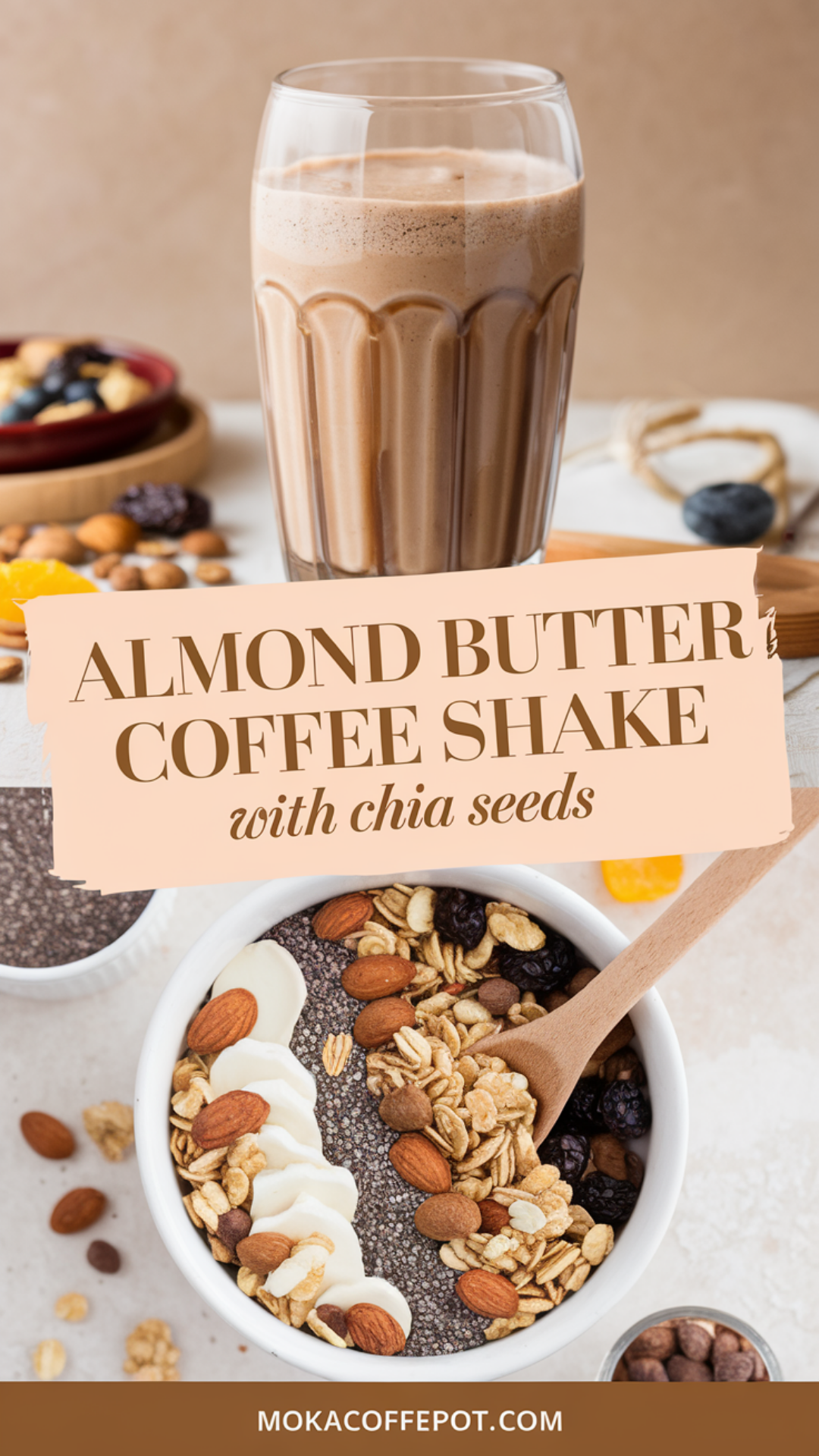 Almond Butter Coffee Shake with Chia Seeds