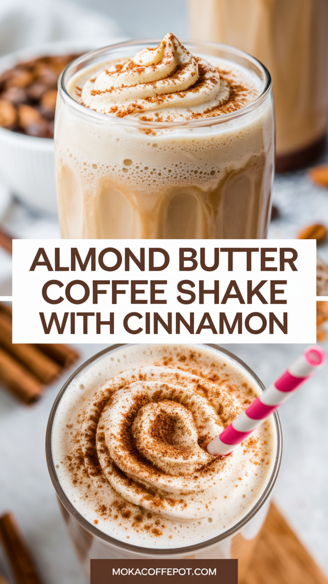 Almond Butter Coffee Shake with Cinnamon