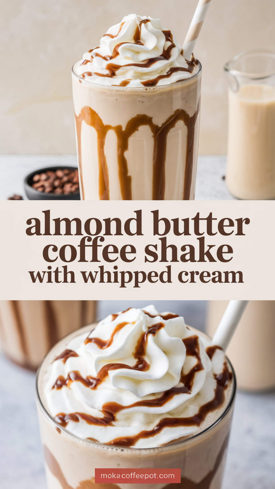 Almond Butter Coffee Shake with Whipped Cream