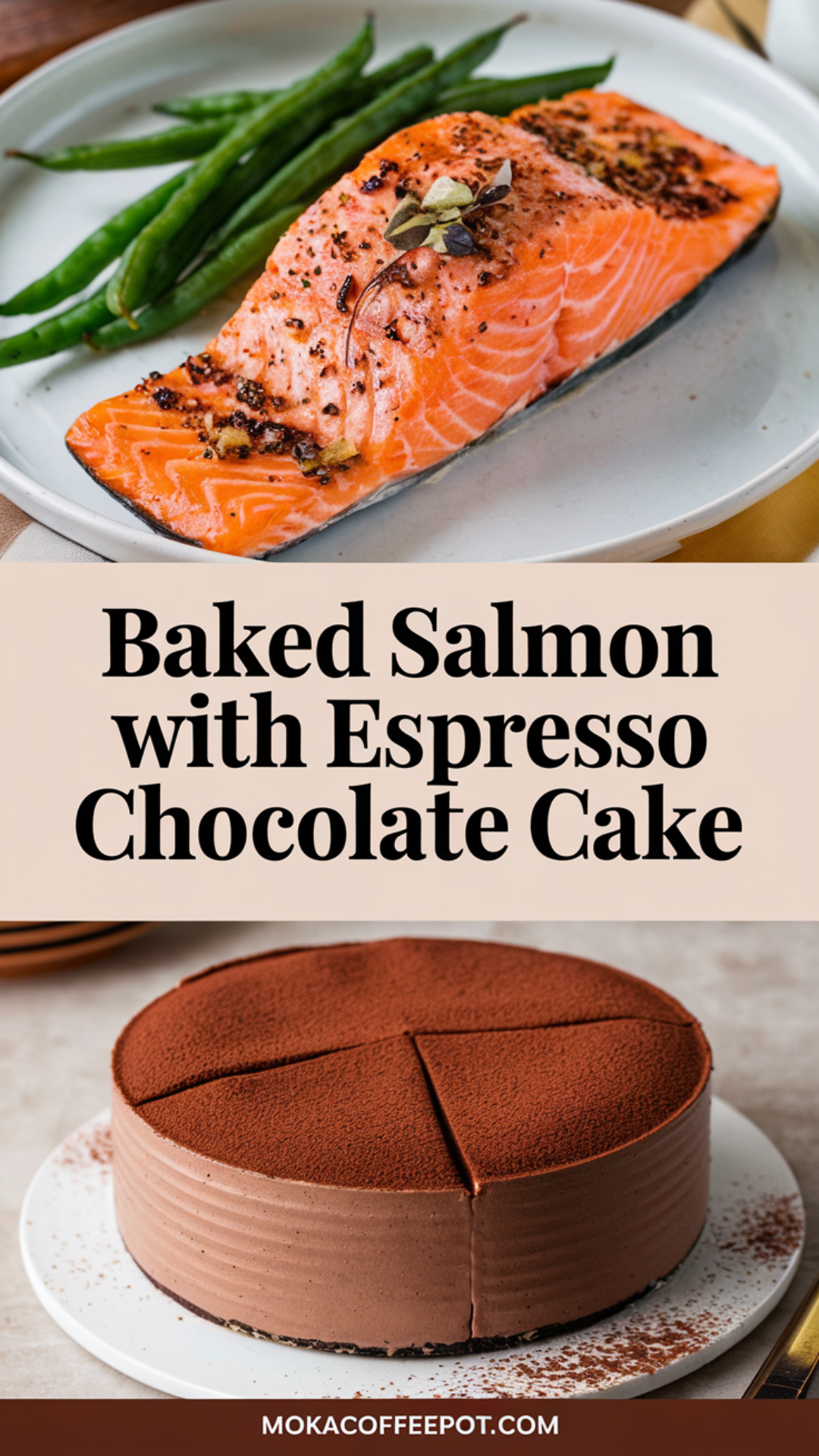 Baked Salmon with Espresso Chocolate Cake Baked Salmon with Espresso Chocolate Cake