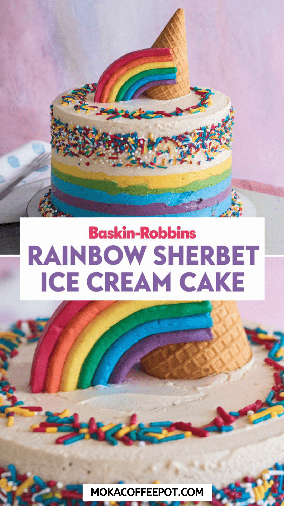 Baskin-Robbins Rainbow Sherbet Ice Cream Cake Baskin-Robbins Rainbow Sherbet Ice Cream Cake