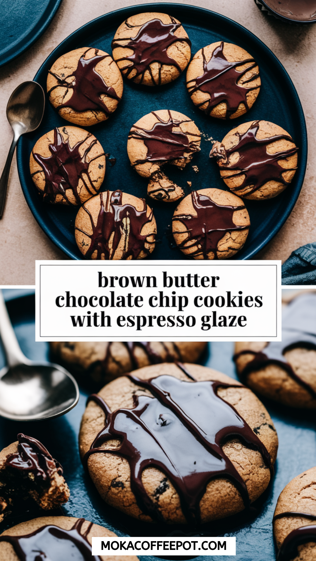 Brown Butter Chocolate Chip Cookies with Espresso Glaze Brown Butter Chocolate Chip Cookies with Espresso Glaze