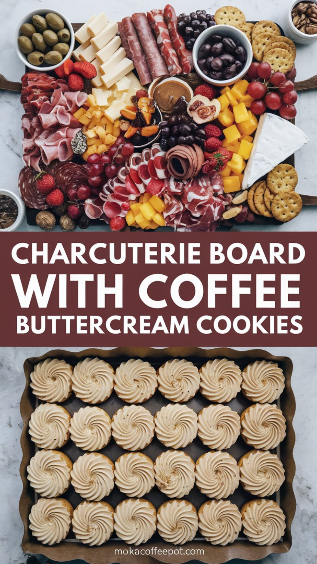 Charcuterie Board with Coffee Buttercream Cookies Charcuterie Board with Coffee Buttercream Cookies