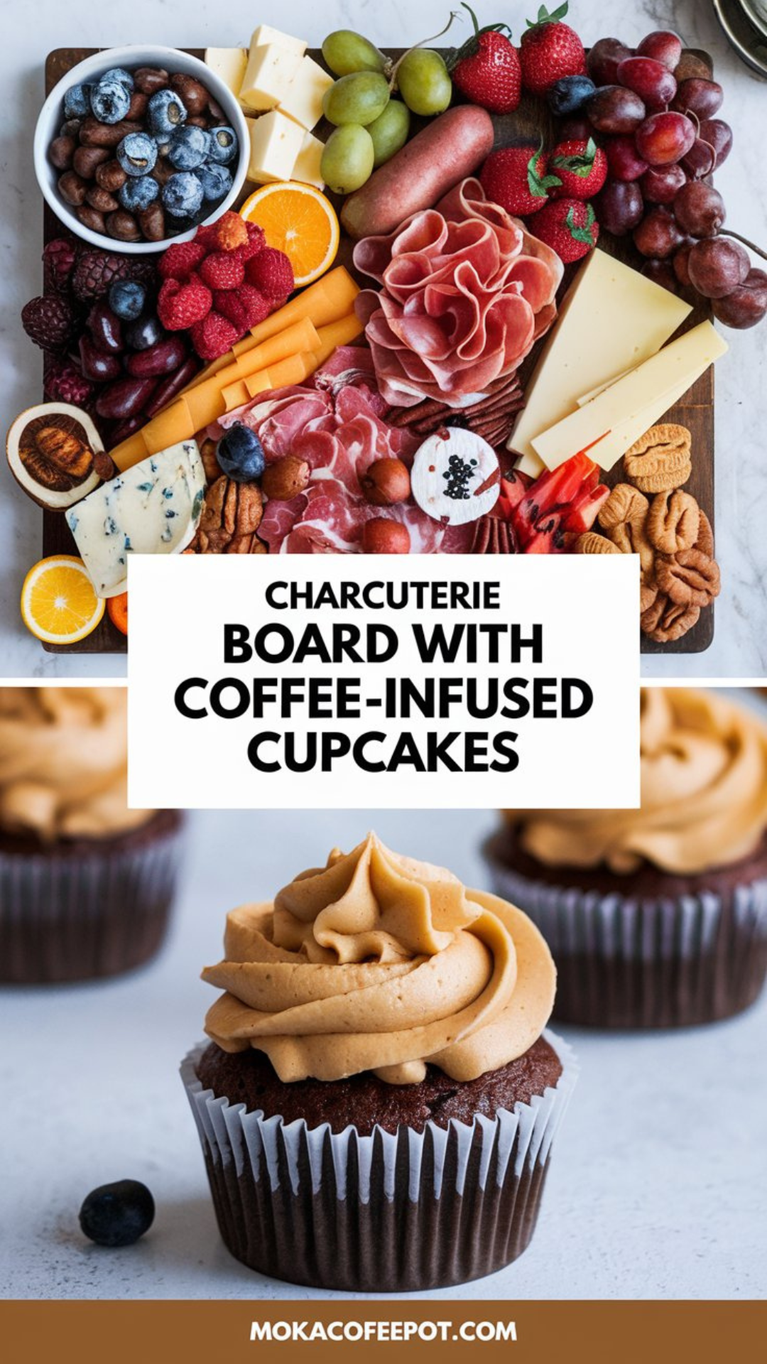 Charcuterie Board with Coffee-Infused Cupcakes Charcuterie Board with Coffee-Infused Cupcakes