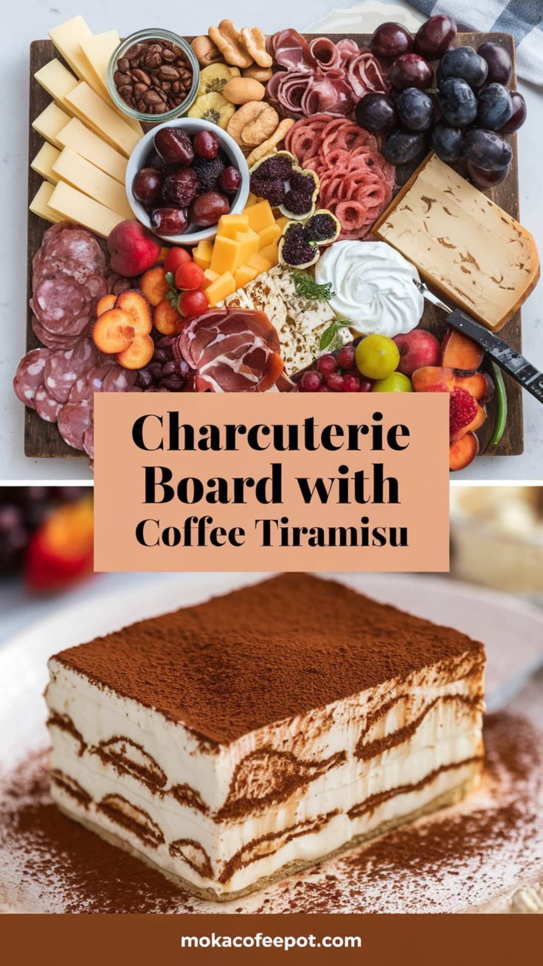 Charcuterie Board with Coffee Tiramisu Charcuterie Board with Coffee Tiramisu