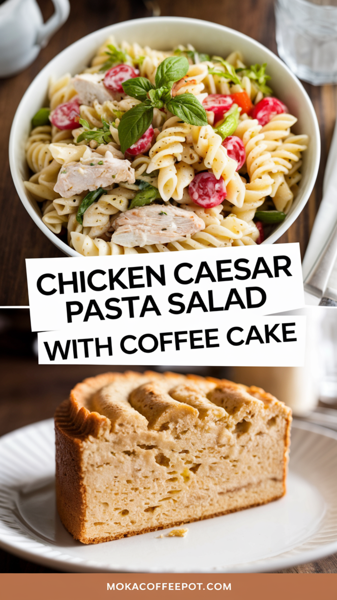 Chicken Caesar Pasta Salad with Coffee Cake Chicken Caesar Pasta Salad with Coffee Cake