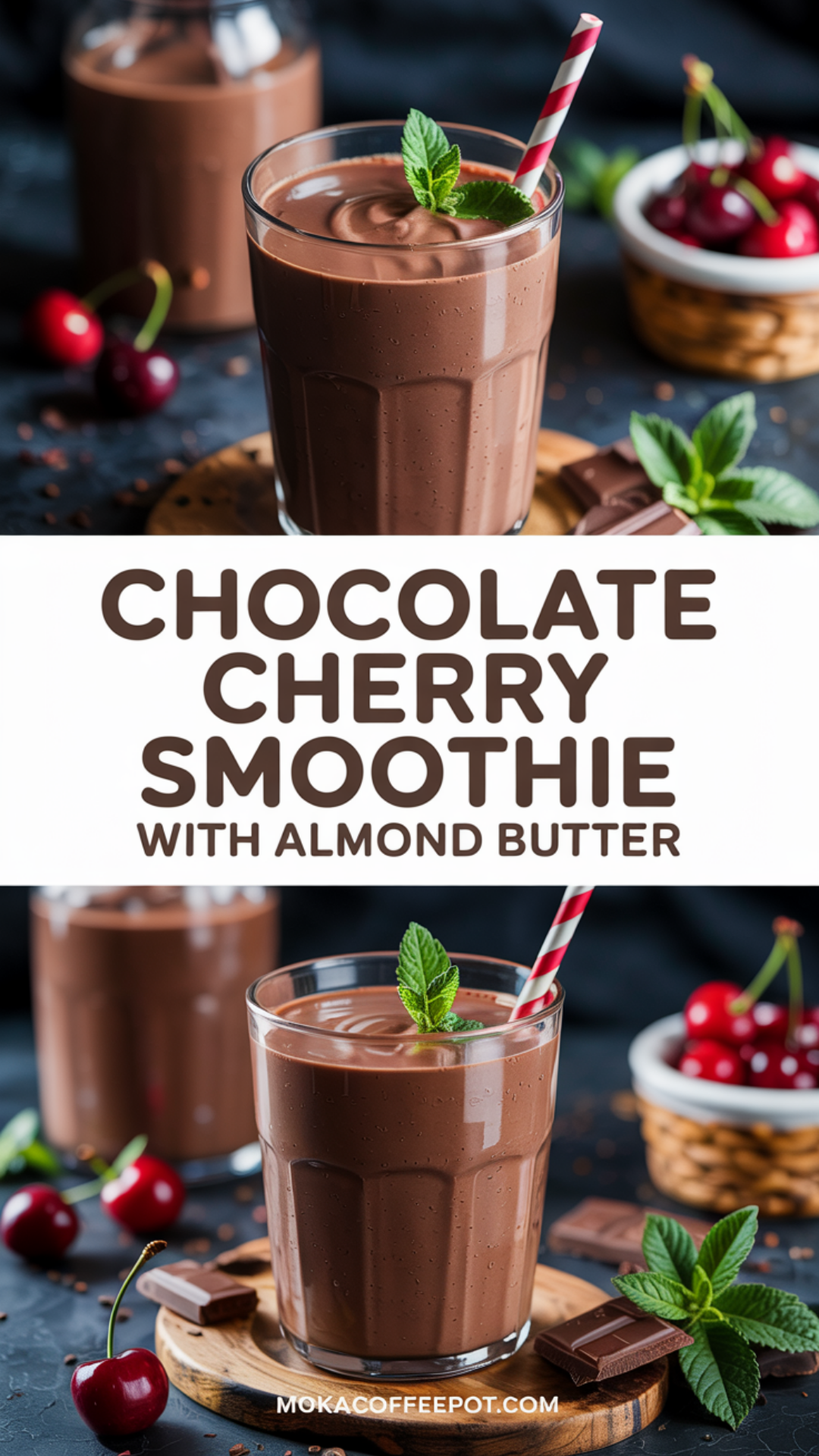 Chocolate Cherry Smoothie with Almond Butter Recipe Chocolate Cherry Smoothie with Almond Butter Recipe
