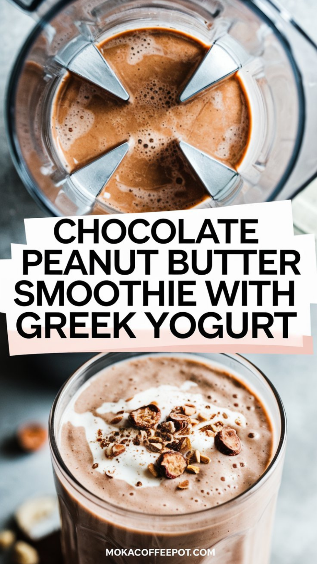 Chocolate Peanut Butter Smoothie with Greek Yogurt Chocolate Peanut Butter Smoothie with Greek Yogurt