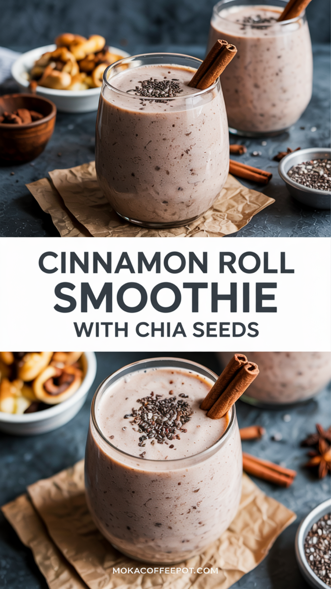 Cinnamon Roll Smoothie with Chia Seeds