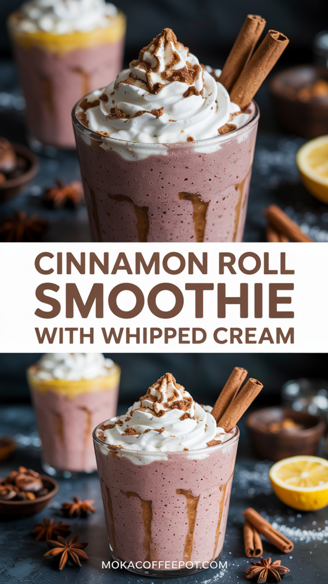 Cinnamon Roll Smoothie with Whipped Cream