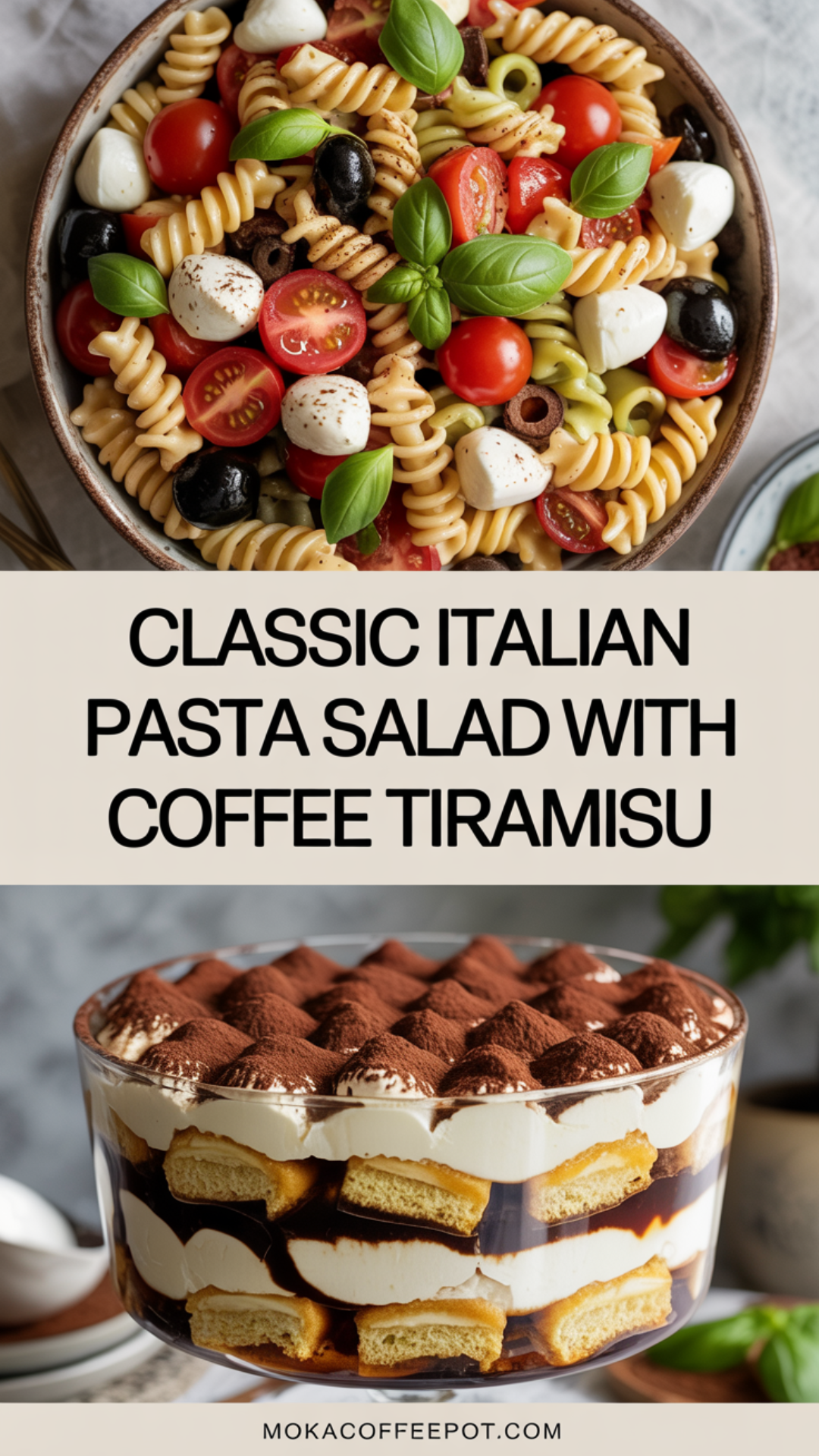 Classic Italian Pasta Salad with Coffee Tiramisu Classic Italian Pasta Salad with Coffee Tiramisu