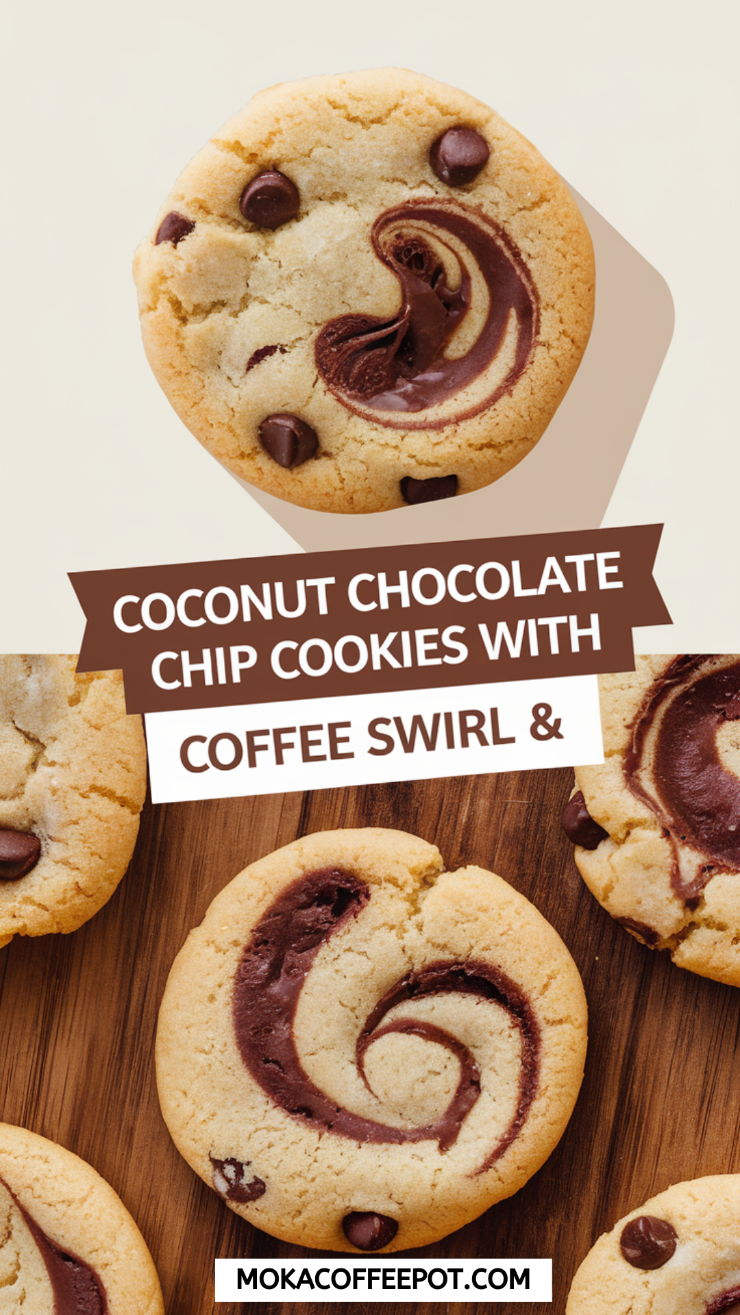 Coconut Chocolate Chip Cookies with Coffee Swirl Coconut Chocolate Chip Cookies with Coffee Swirl