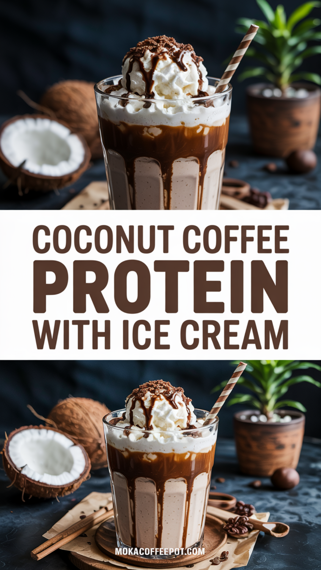 Coconut Coffee Protein Shake with Ice Cream Recipe Coconut Coffee Protein Shake with Ice Cream Recipe