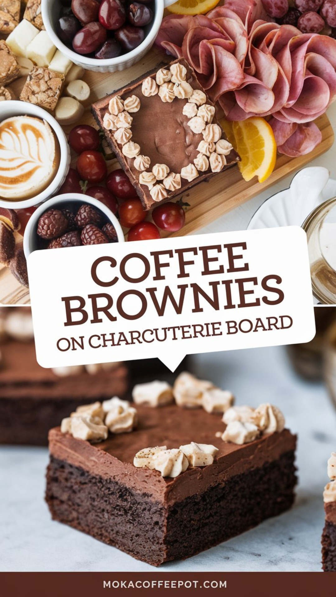 Coffee Brownies on Charcuterie Board Coffee Brownies on Charcuterie Board