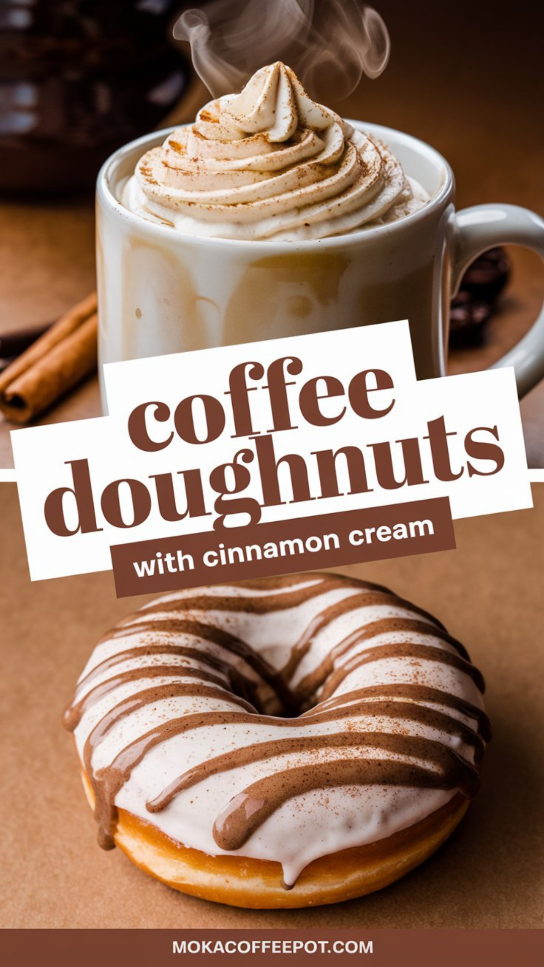 Coffee Doughnuts with Cinnamon Cream Coffee Doughnuts with Cinnamon Cream