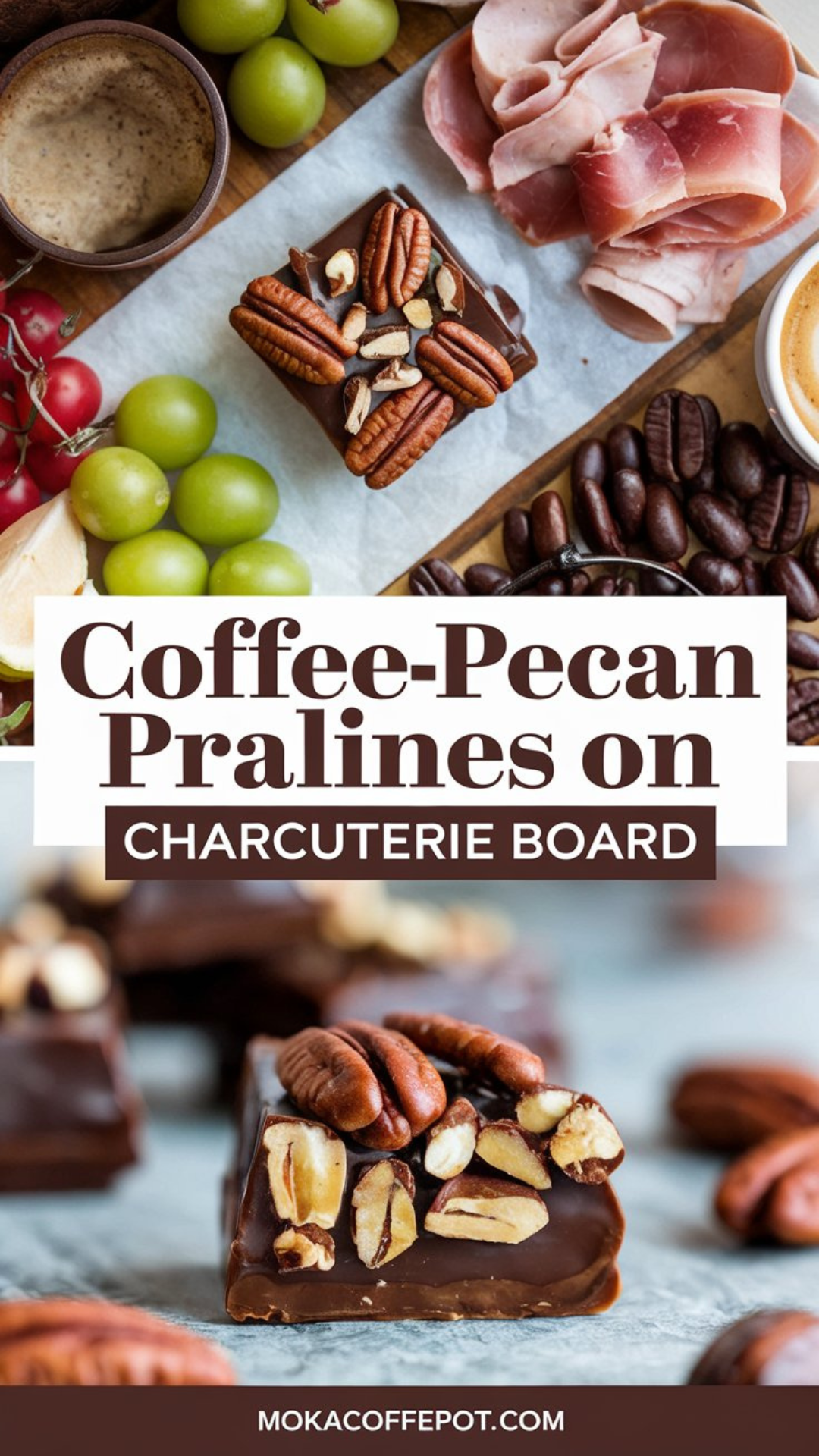 Coffee-Pecan Pralines on Charcuterie Board Coffee-Pecan Pralines on Charcuterie Board