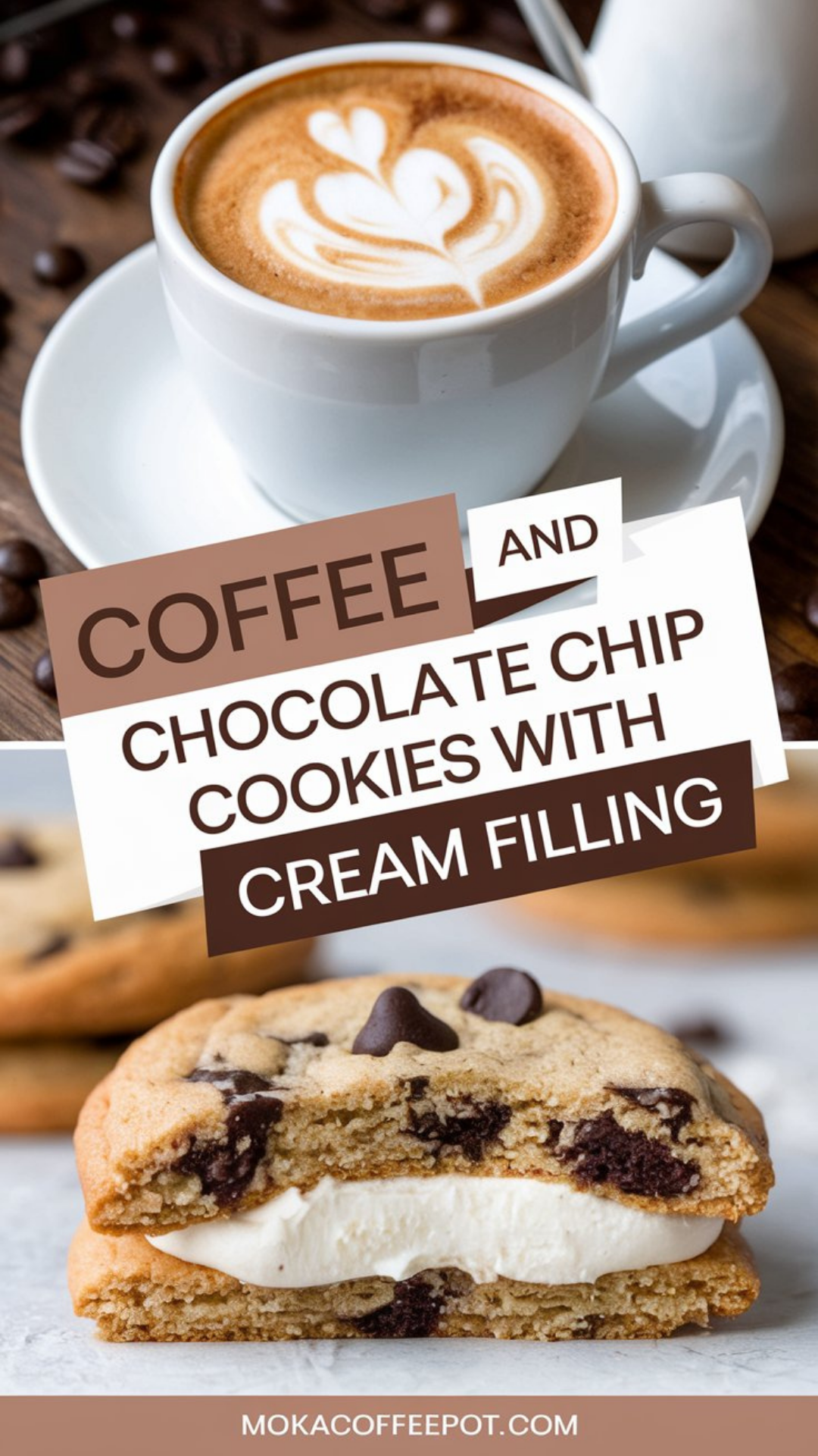 Coffee and Chocolate Chip Cookies with Cream Filling Coffee and Chocolate Chip Cookies with Cream Filling