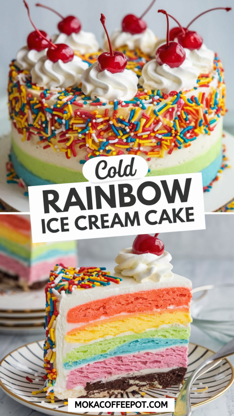 Cold Rainbow Ice Cream Cake