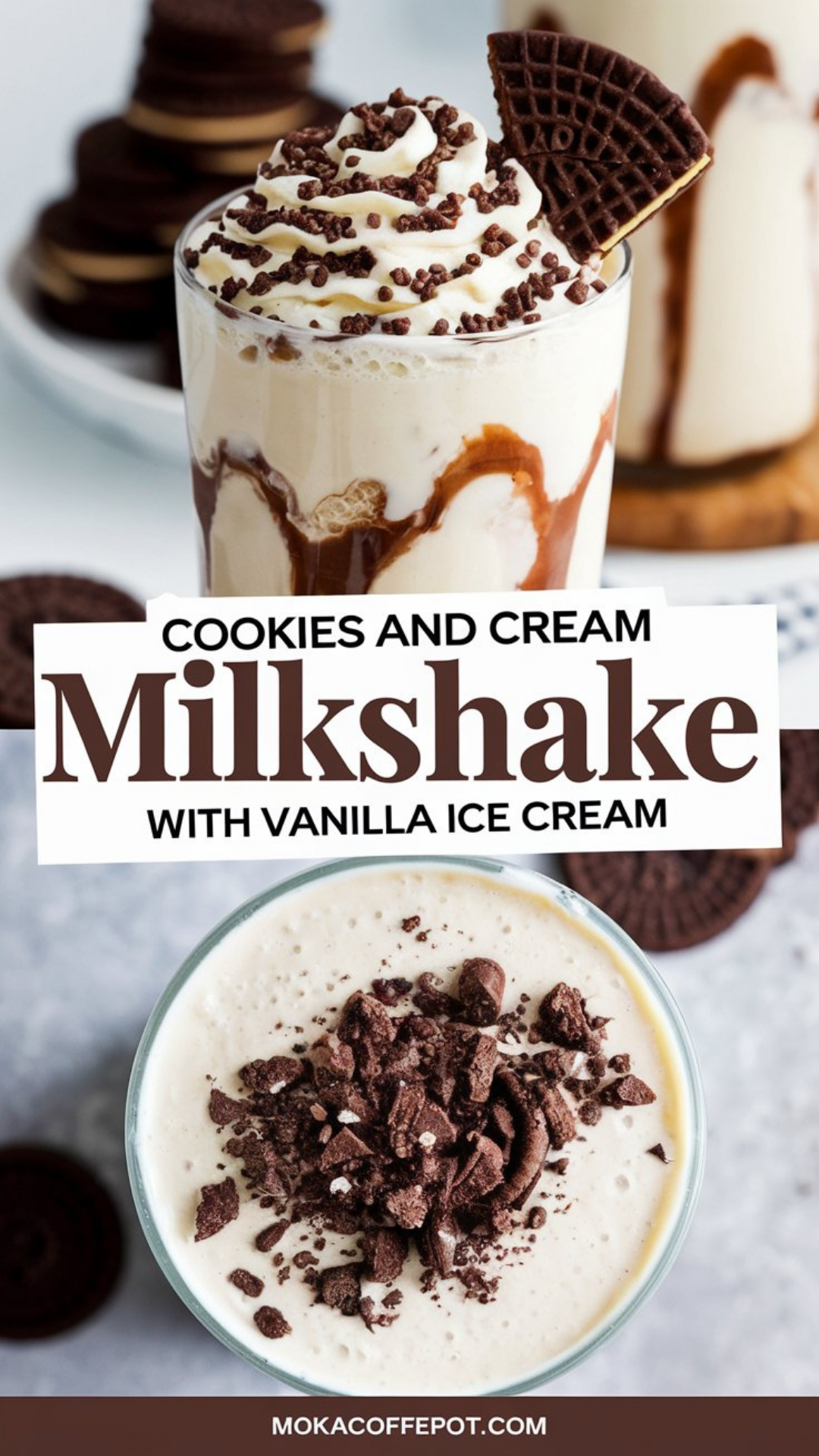 Cookies and Cream Milkshake with Vanilla Ice Cream Cookies and Cream Milkshake with Vanilla Ice Cream
