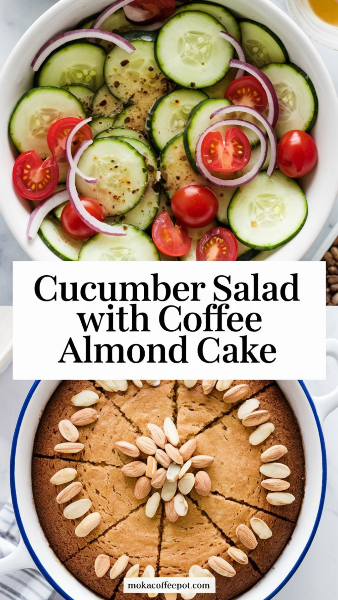 Cucumber Salad with Coffee Almond Cake Cucumber Salad with Coffee Almond Cake