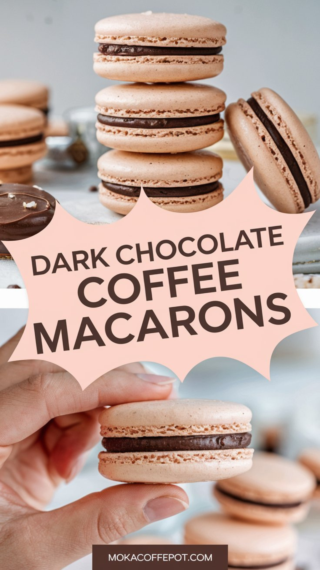 Dark Chocolate Coffee Macarons Dark Chocolate Coffee Macarons