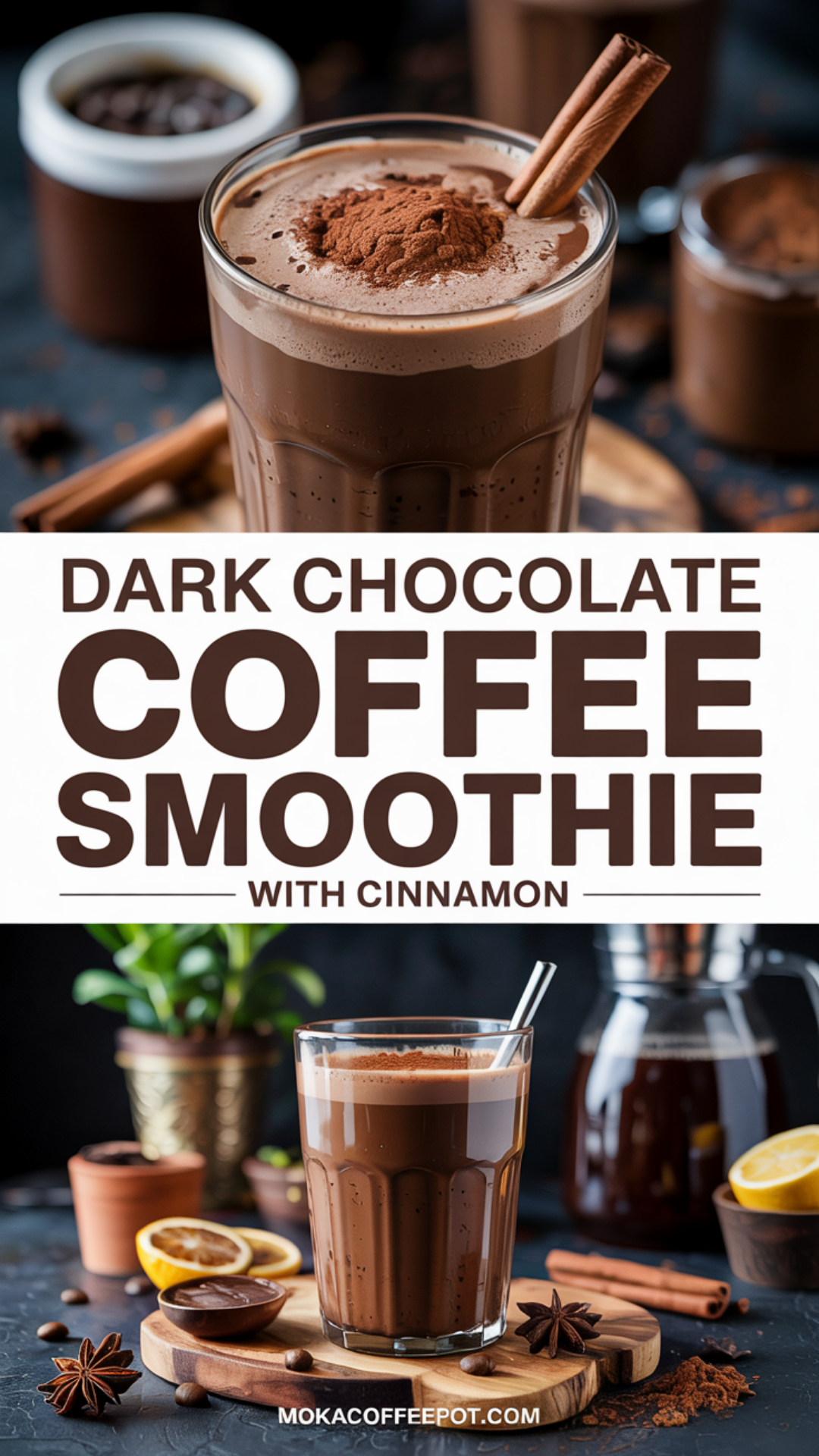 Dark Chocolate Coffee Smoothie with Cinnamon