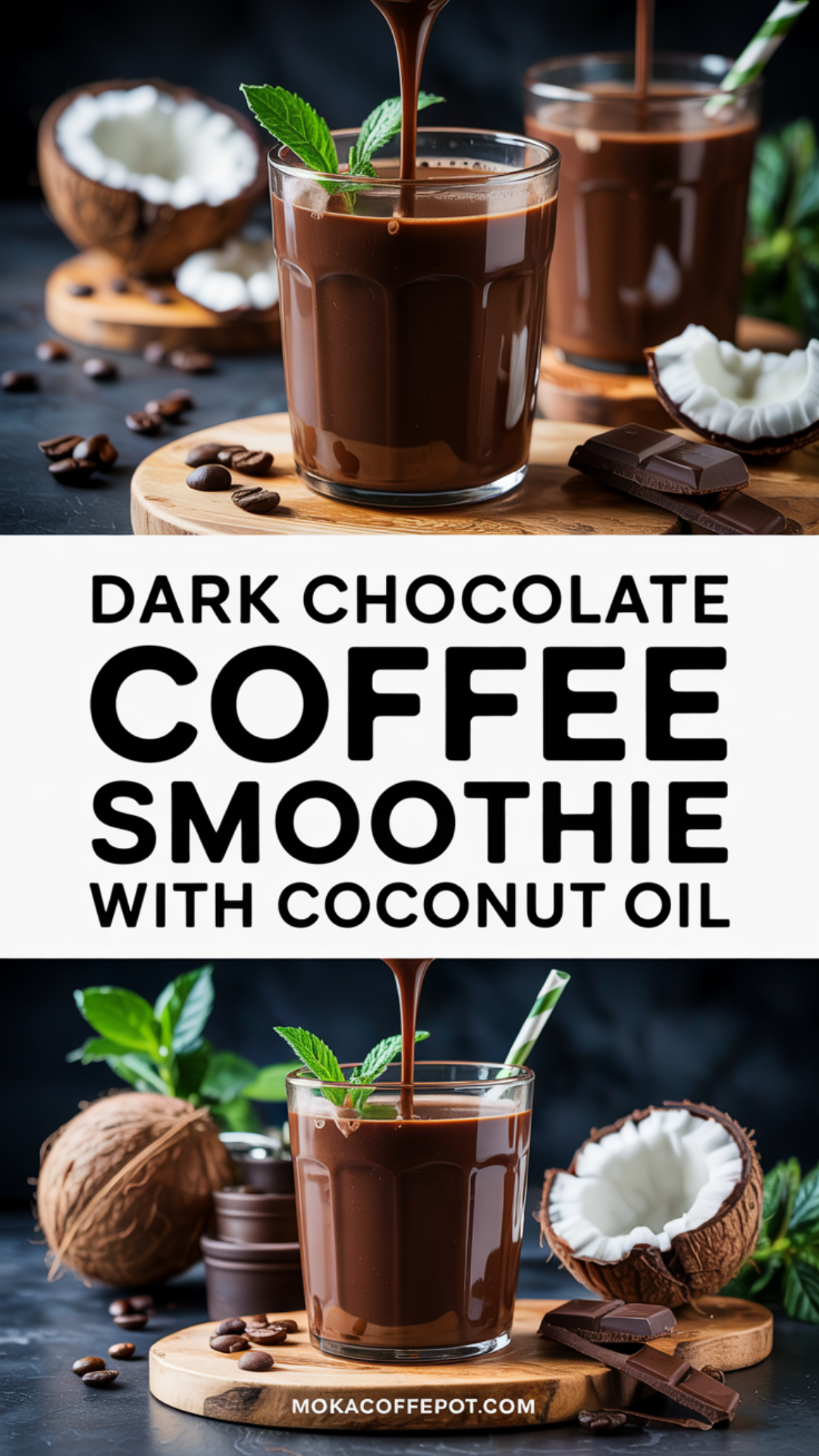 Dark Chocolate Coffee Smoothie with Coconut Oil