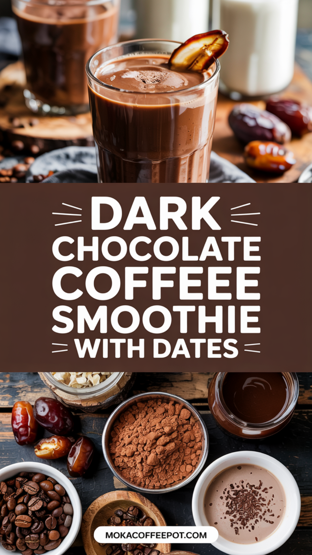 Dark Chocolate Coffee Smoothie with Dates