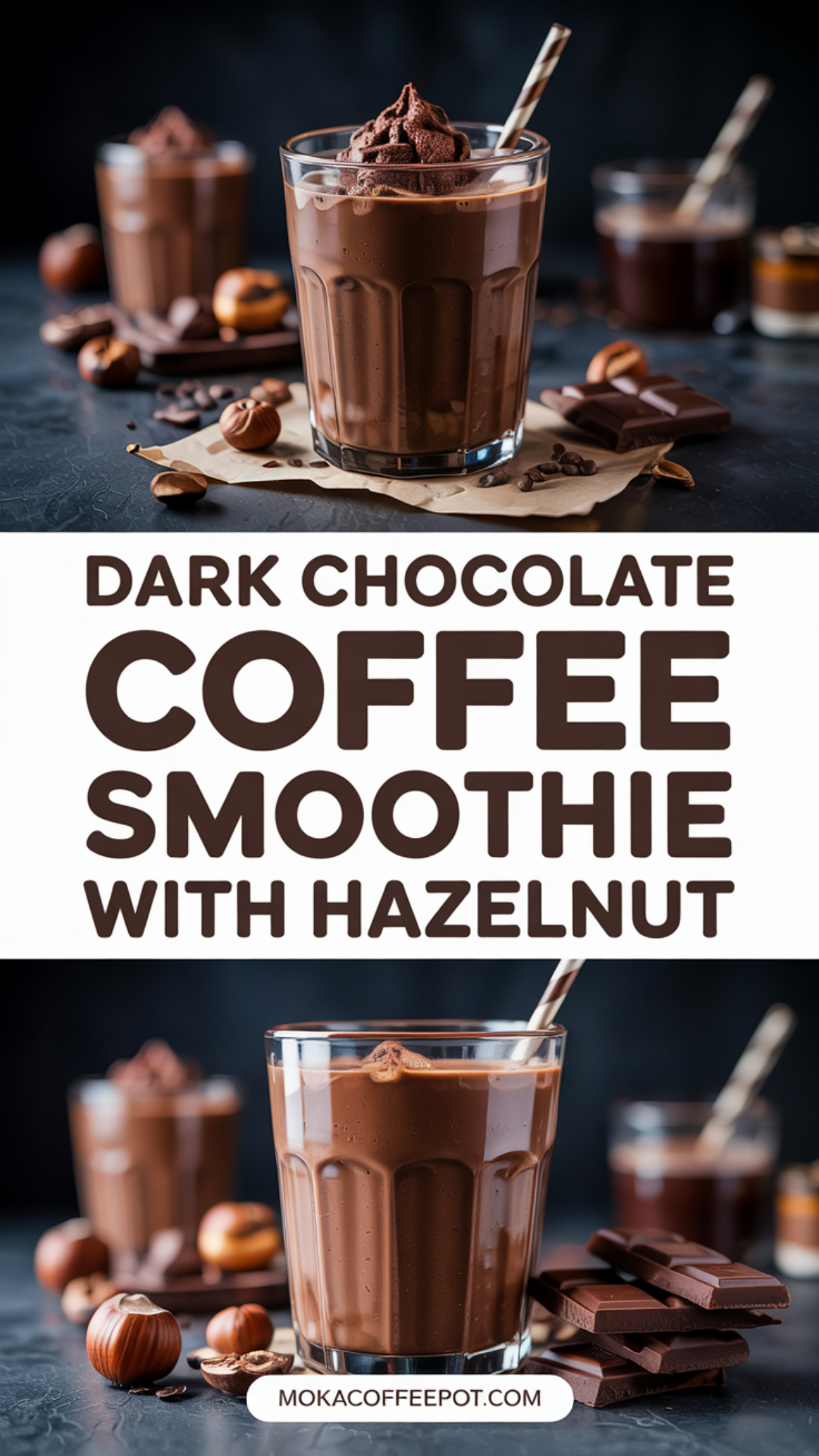 Dark Chocolate Coffee Smoothie with Hazelnut