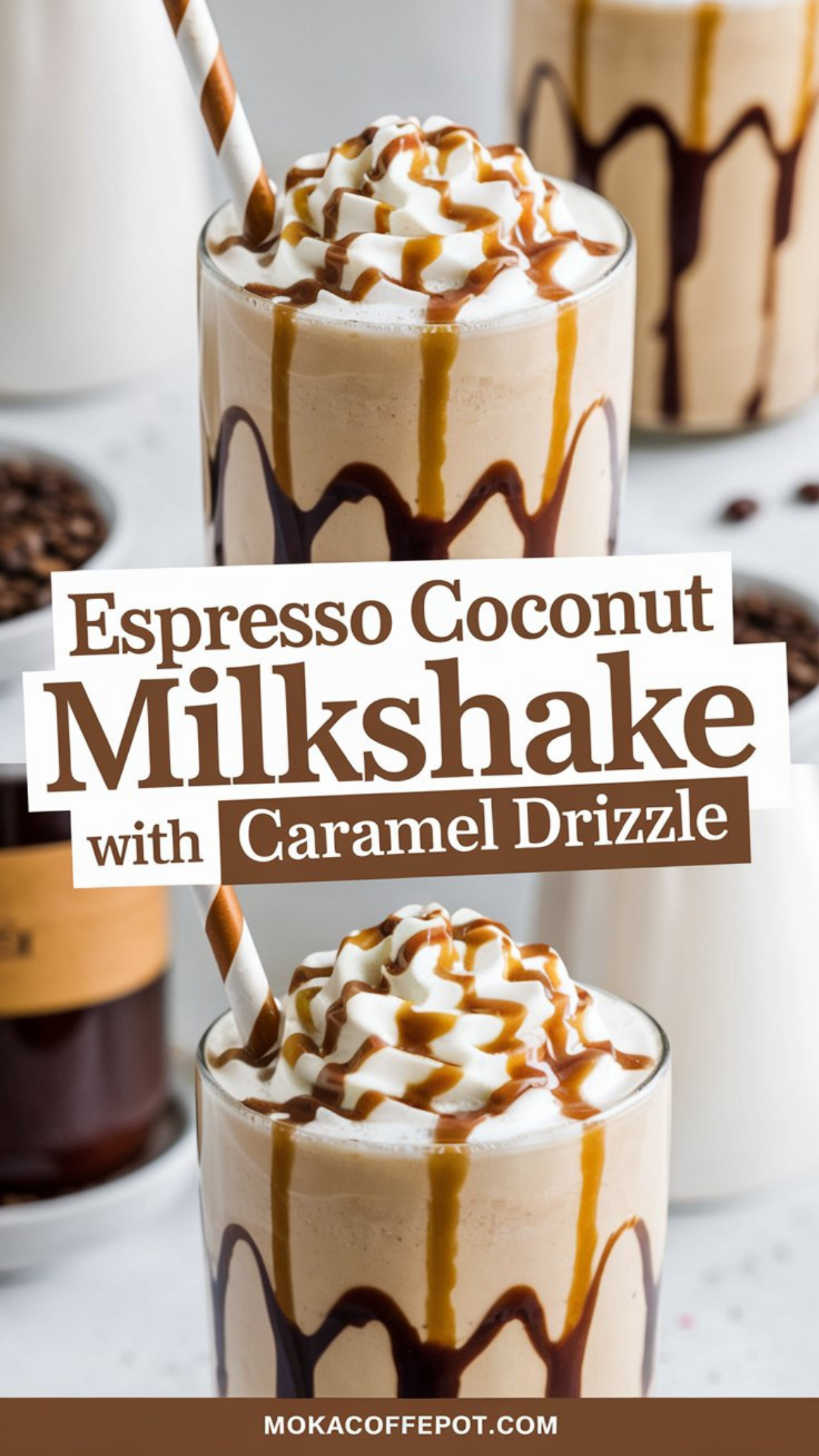 Espresso Coconut Milkshake with Caramel Drizzle Espresso Coconut Milkshake with Caramel Drizzle