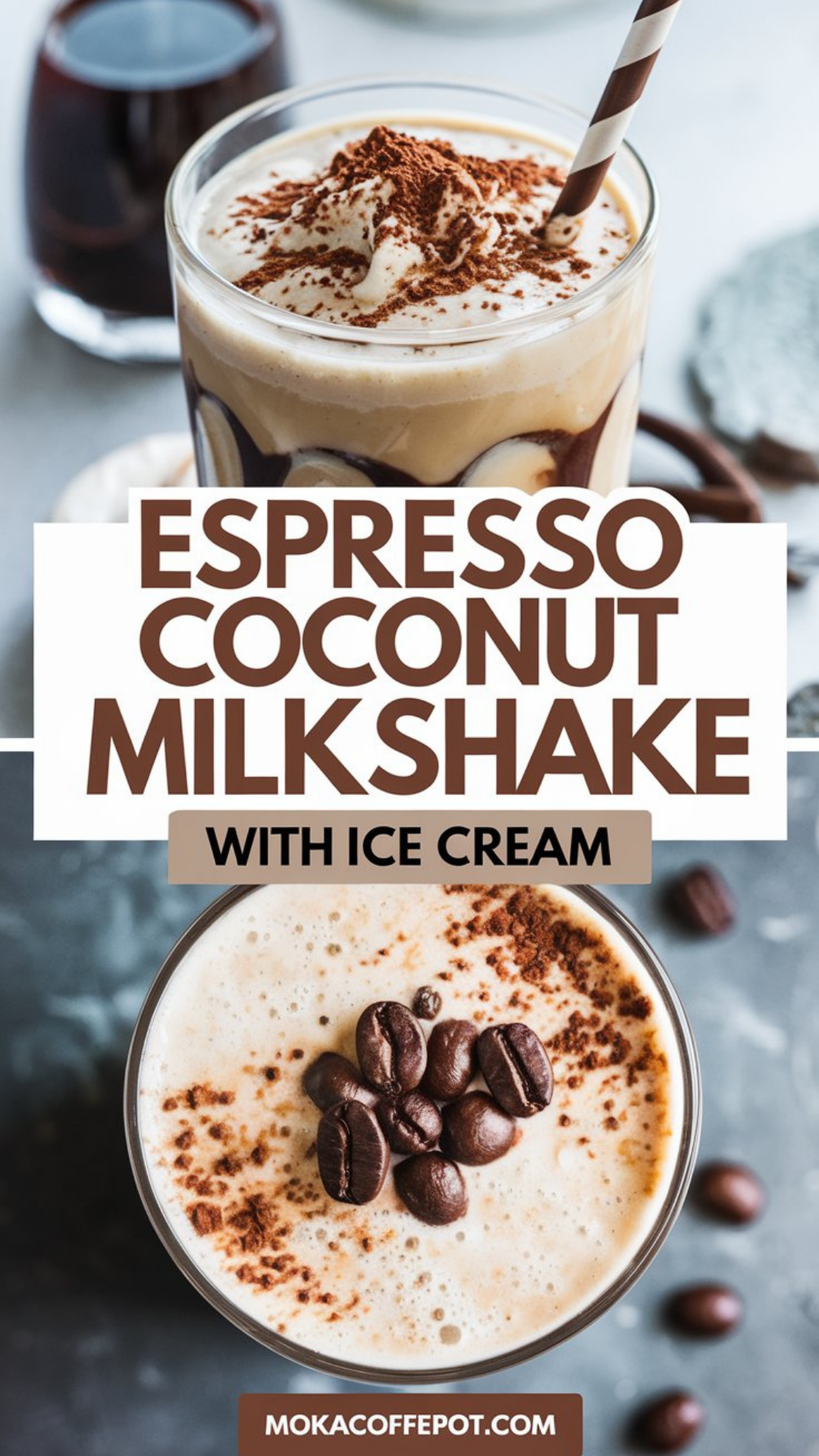 Espresso Coconut Milkshake with Ice Cream Espresso Coconut Milkshake with Ice Cream