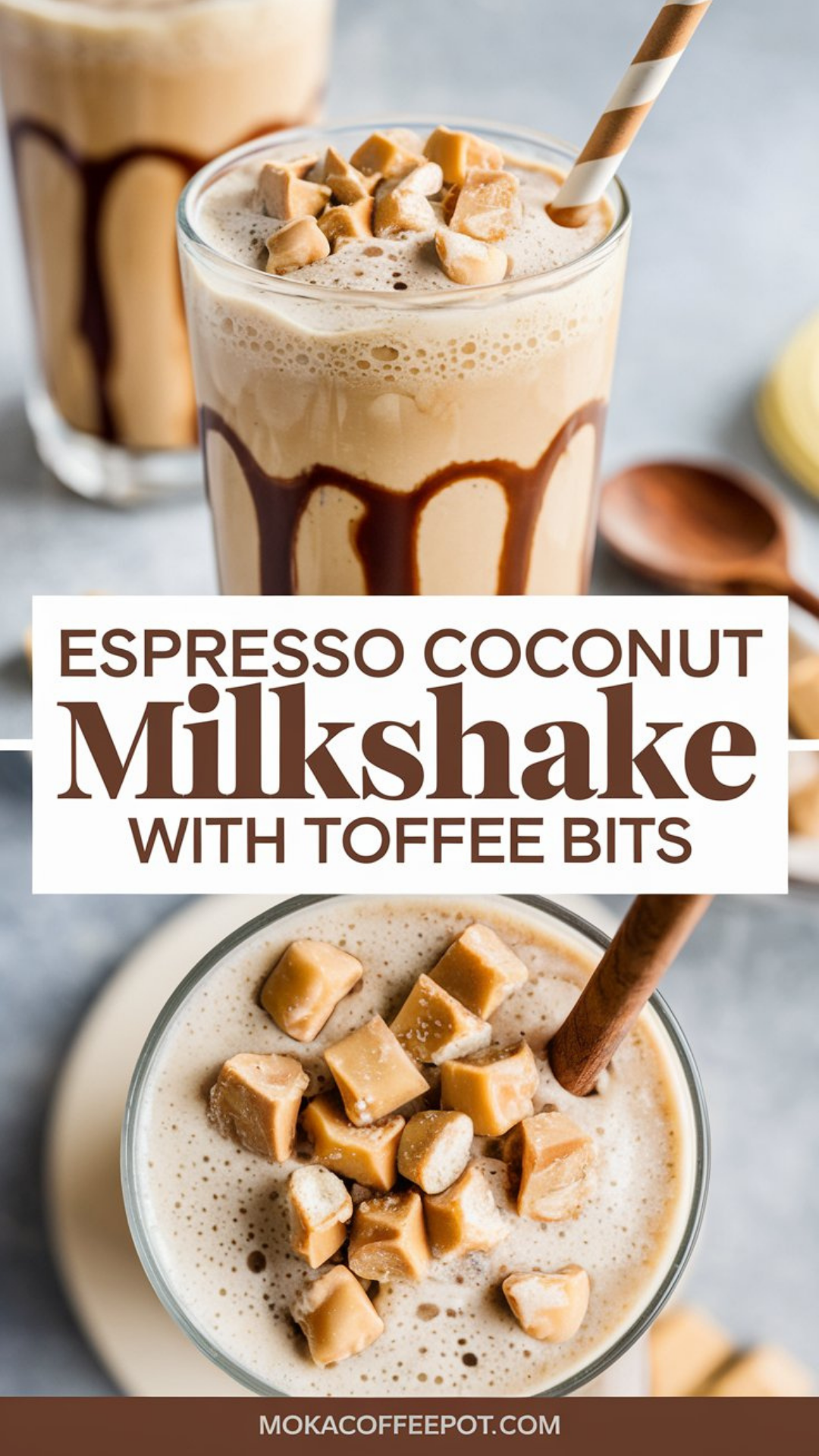 Espresso Coconut Milkshake with Toffee Bits Espresso Coconut Milkshake with Toffee Bits