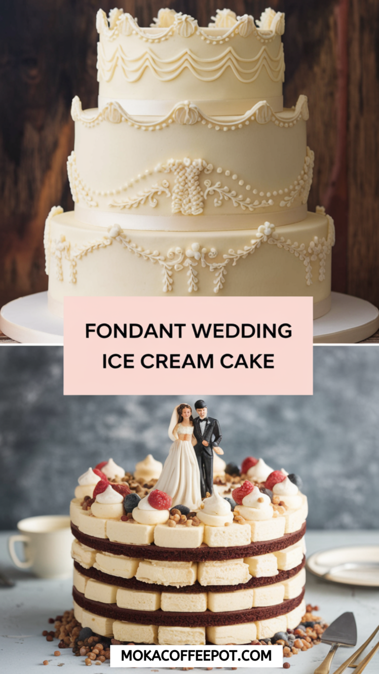 Fondant Wedding Ice Cream Cake