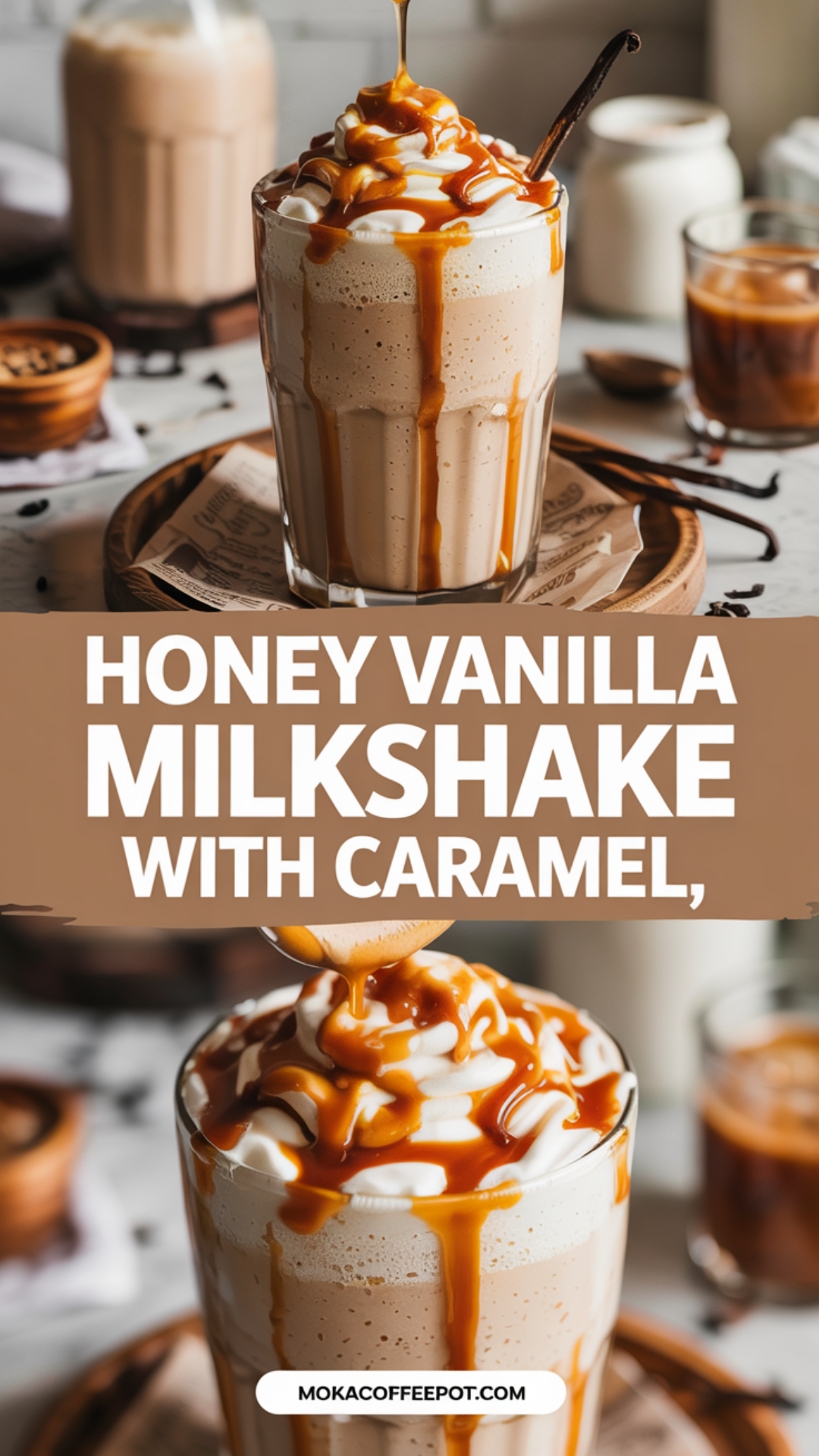 Honey Vanilla Milkshake with Caramel Recipe Honey Vanilla Milkshake with Caramel Recipe