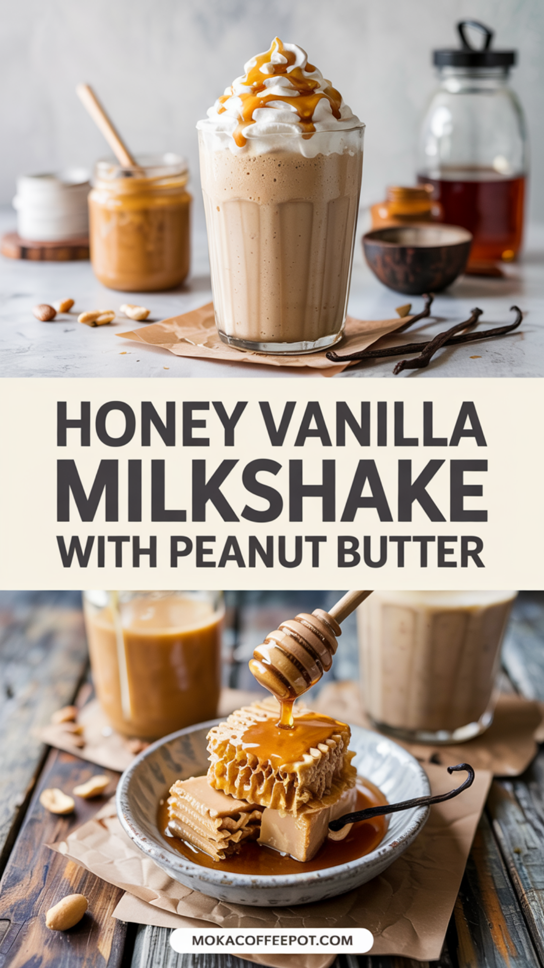 Honey Vanilla Milkshake with Peanut Butter Recipe Honey Vanilla Milkshake with Peanut Butter Recipe