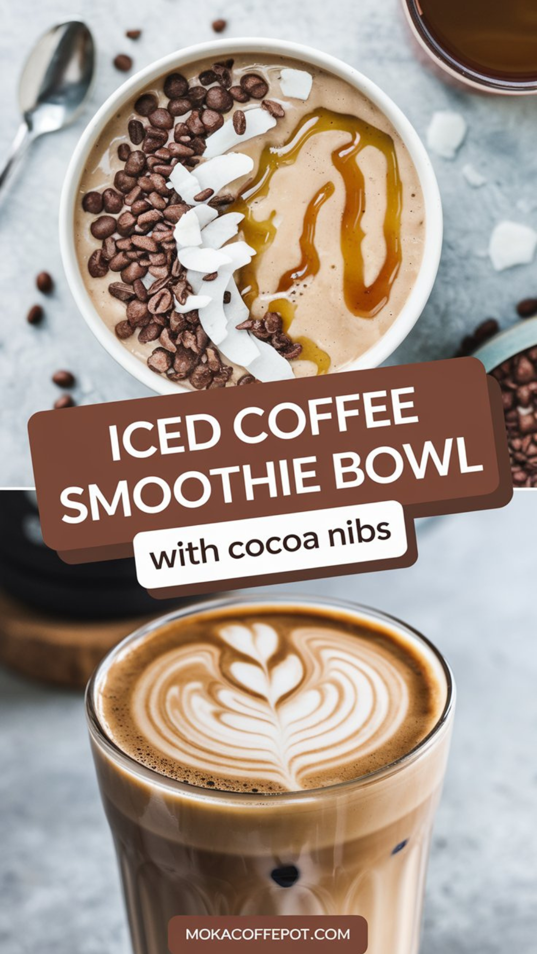 Iced Coffee Smoothie Bowl with Cocoa Nibs Iced Coffee Smoothie Bowl with Cocoa Nibs