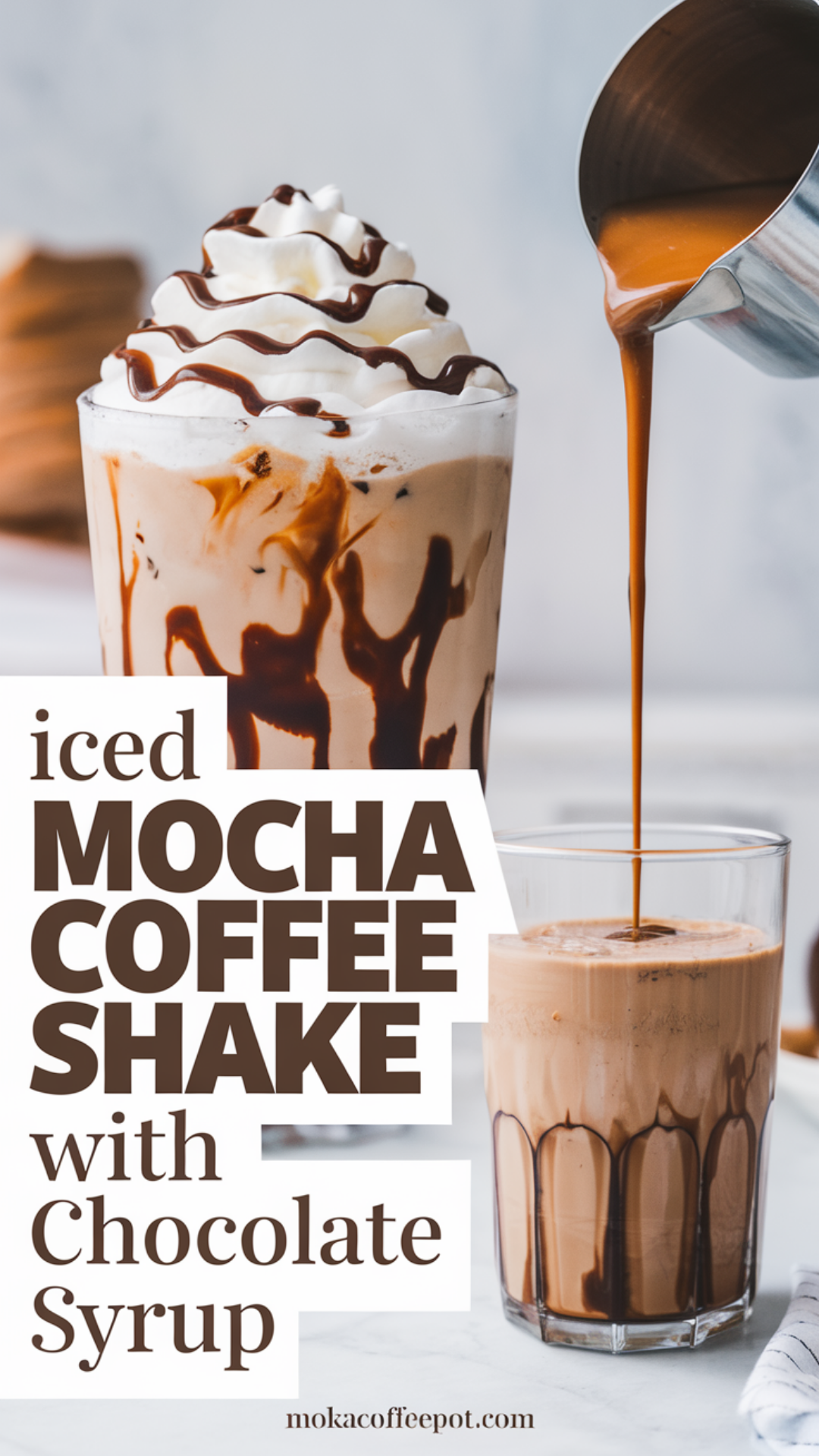 Iced Mocha Coffee Shake with Chocolate Syrup