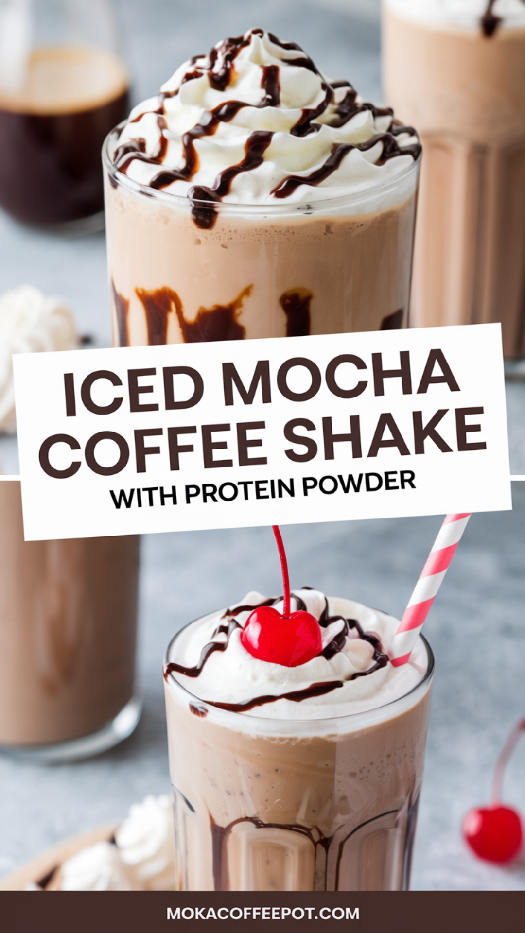 Iced Mocha Coffee Shake with Protein Powder