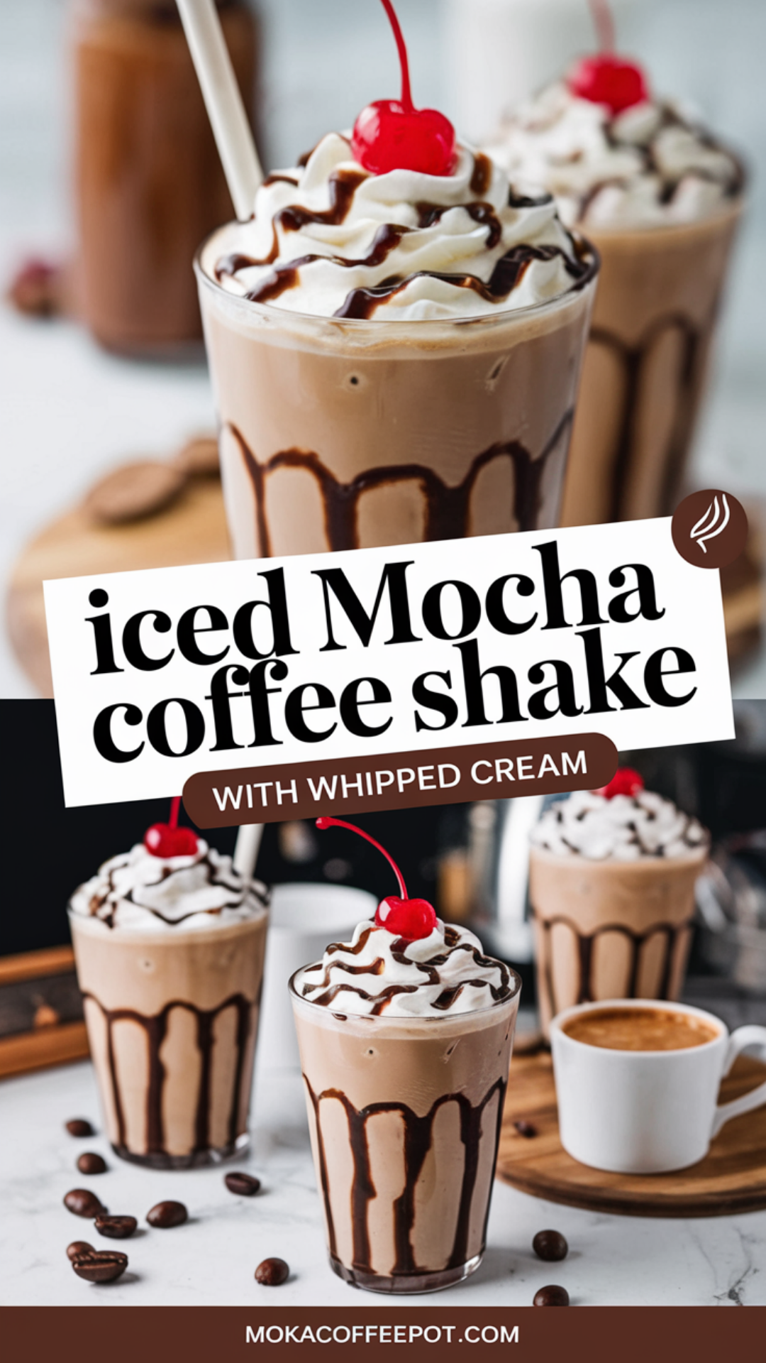 Iced Mocha Coffee Shake with Whipped Cream