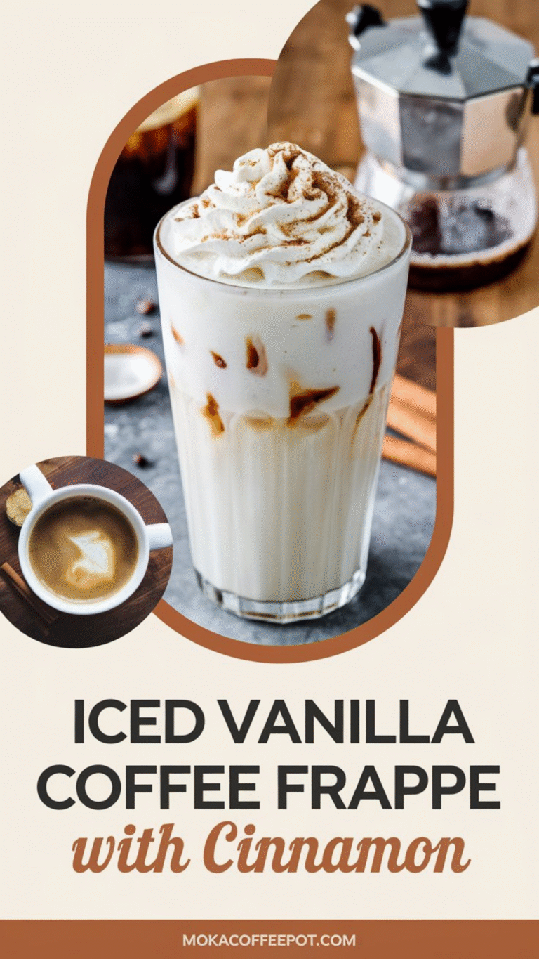 Spiced Vanilla Coffee Frappe Iced Vanilla Coffee Frappe with Cinnamon