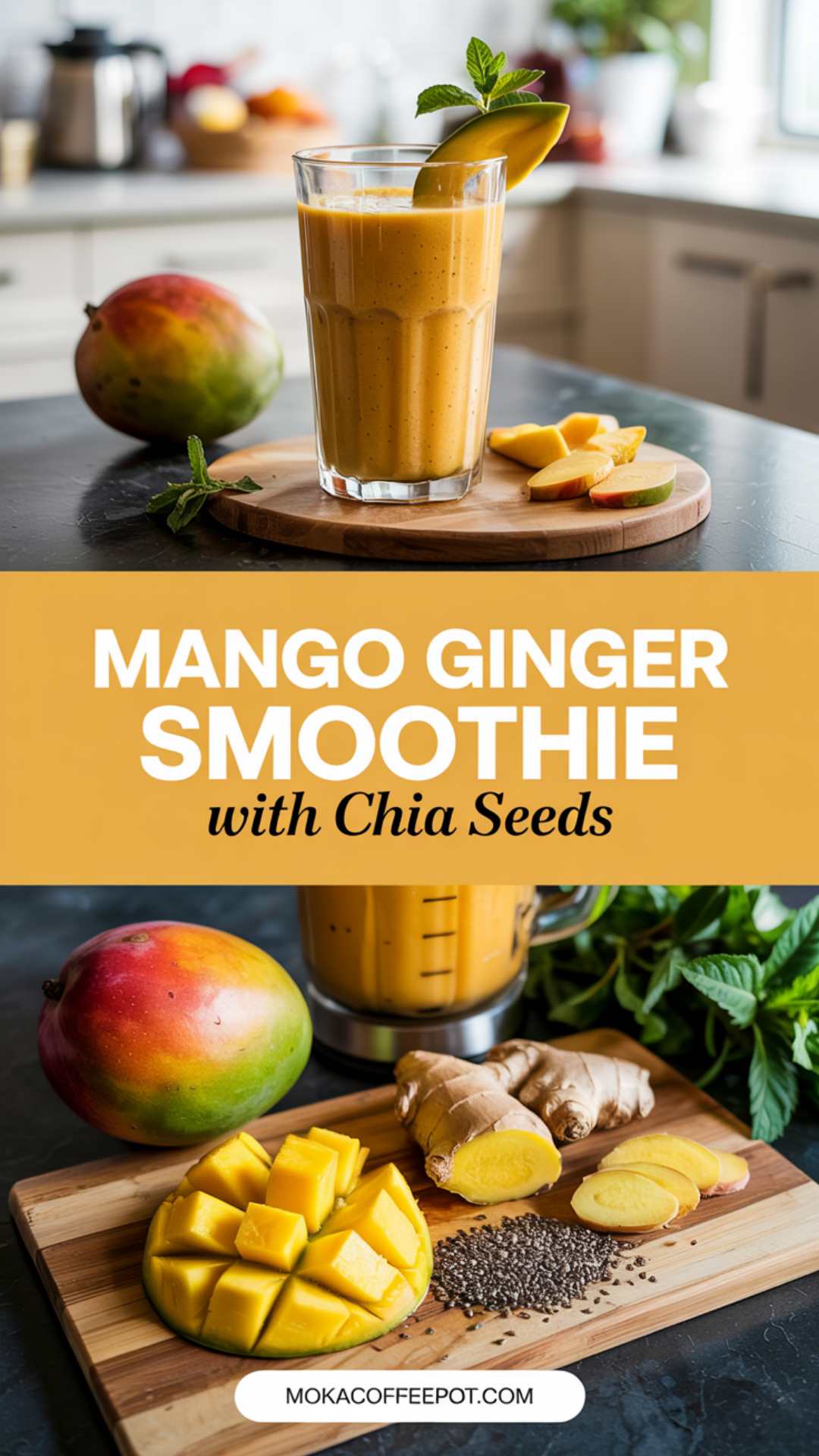 Mango Ginger Smoothie with Chia Seeds Recipe Mango Ginger Smoothie with Chia Seeds Recipe