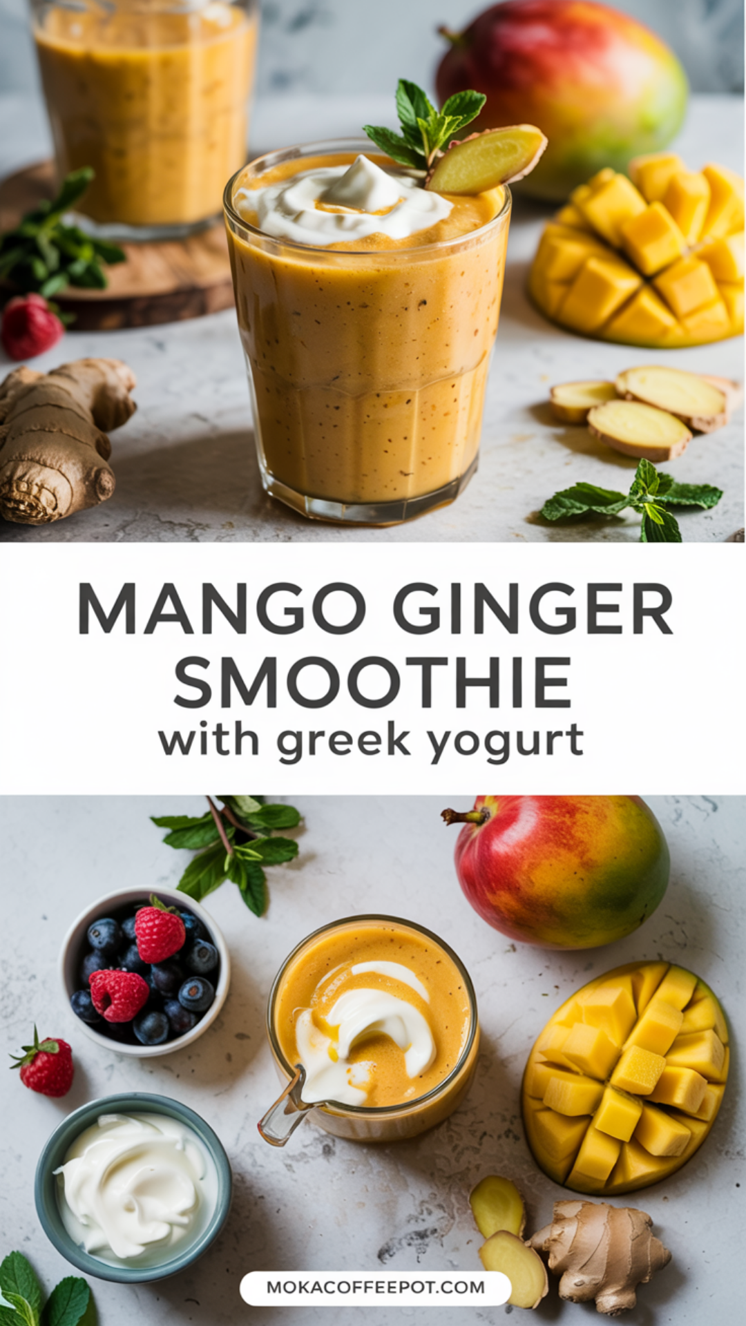 Mango Ginger Smoothie with Greek Yogurt Recipe Mango Ginger Smoothie with Greek Yogurt Recipe