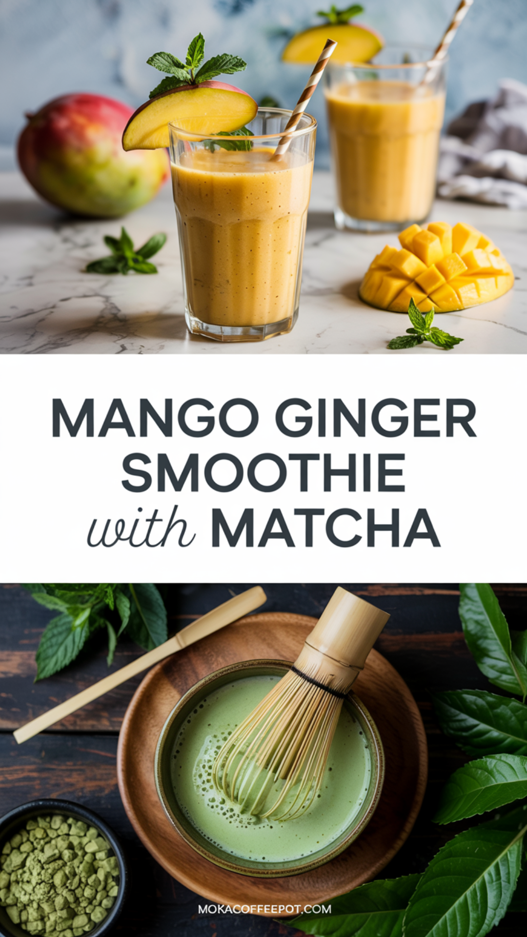 Mango Ginger Smoothie with Matcha Recipe Mango Ginger Smoothie with Matcha Recipe