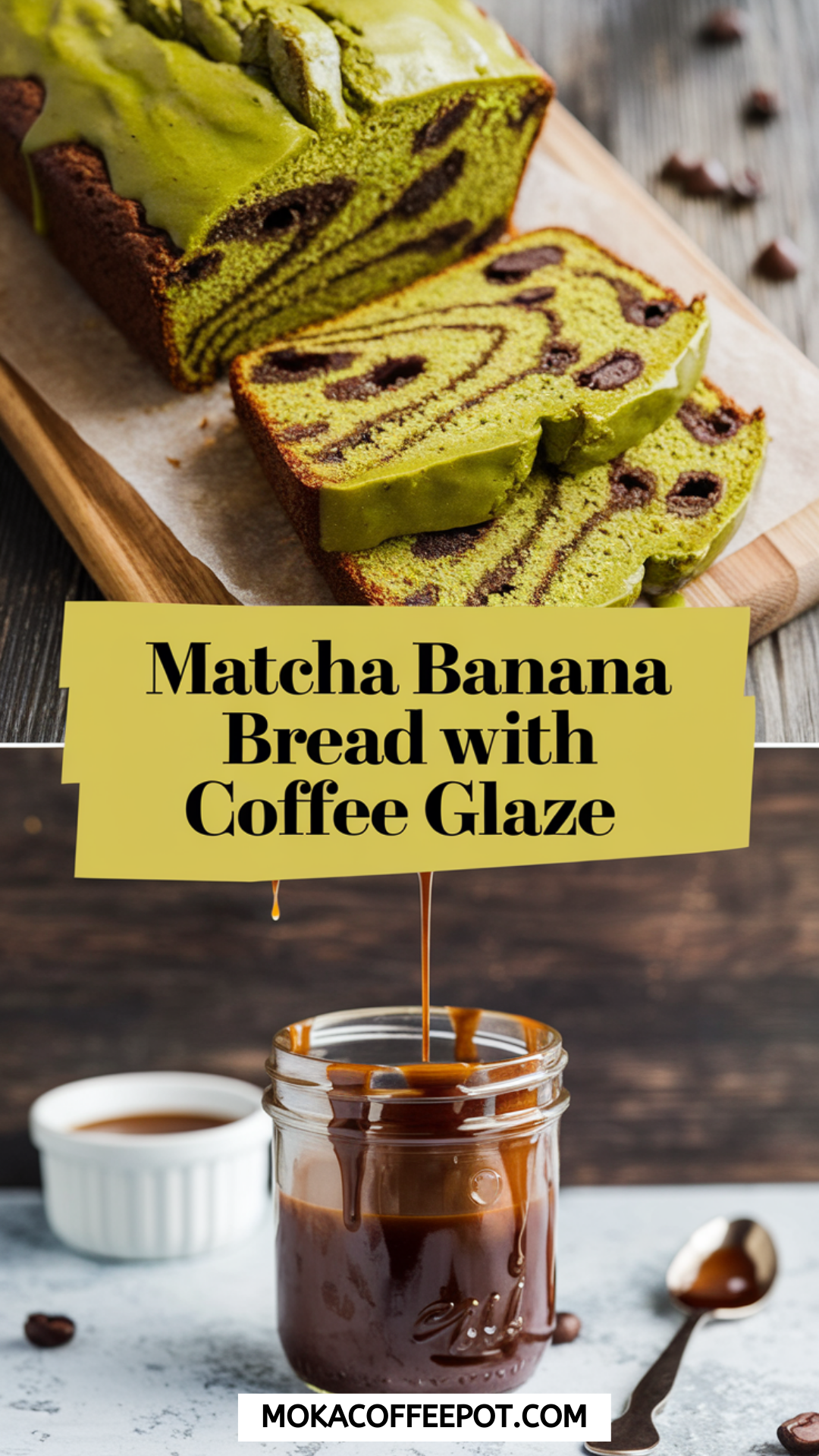 Matcha Banana Bread with Coffee Glaze Matcha Banana Bread with Coffee Glaze