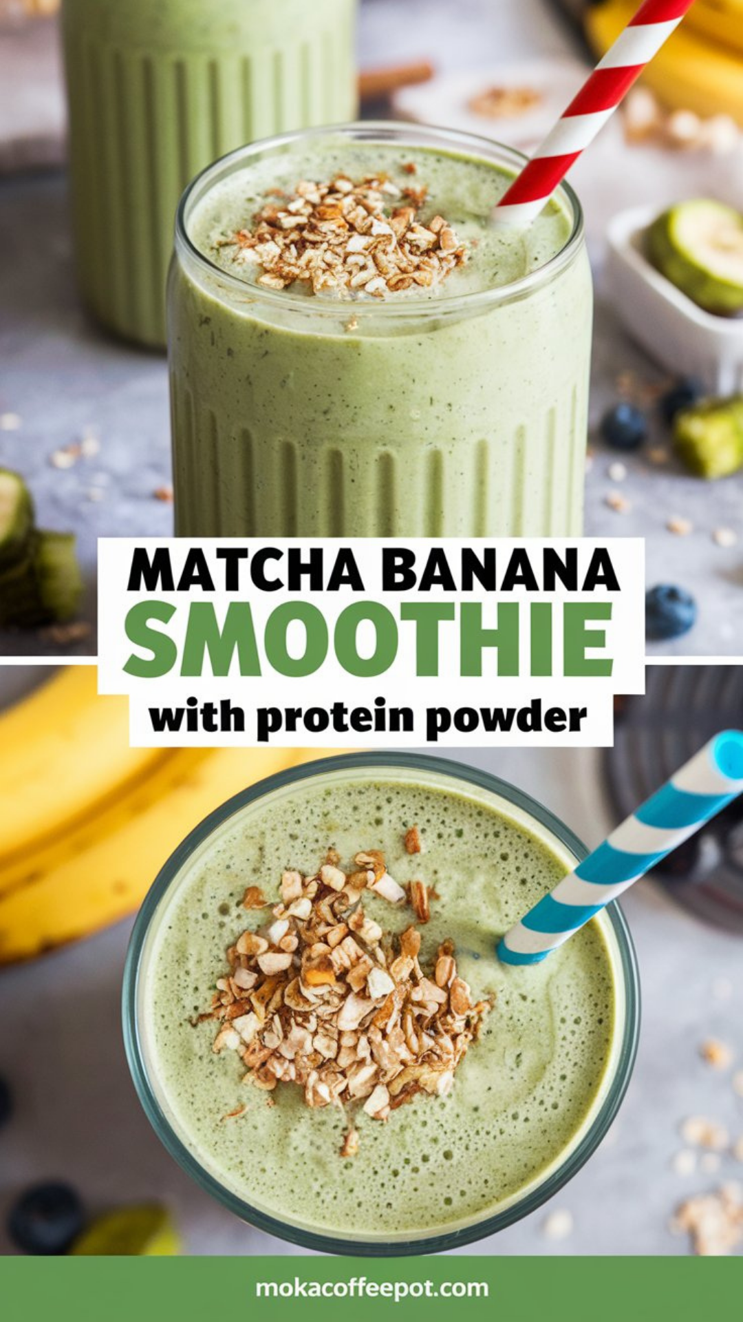 Matcha Banana Smoothie with Protein Powder Matcha Banana Smoothie with Protein Powder