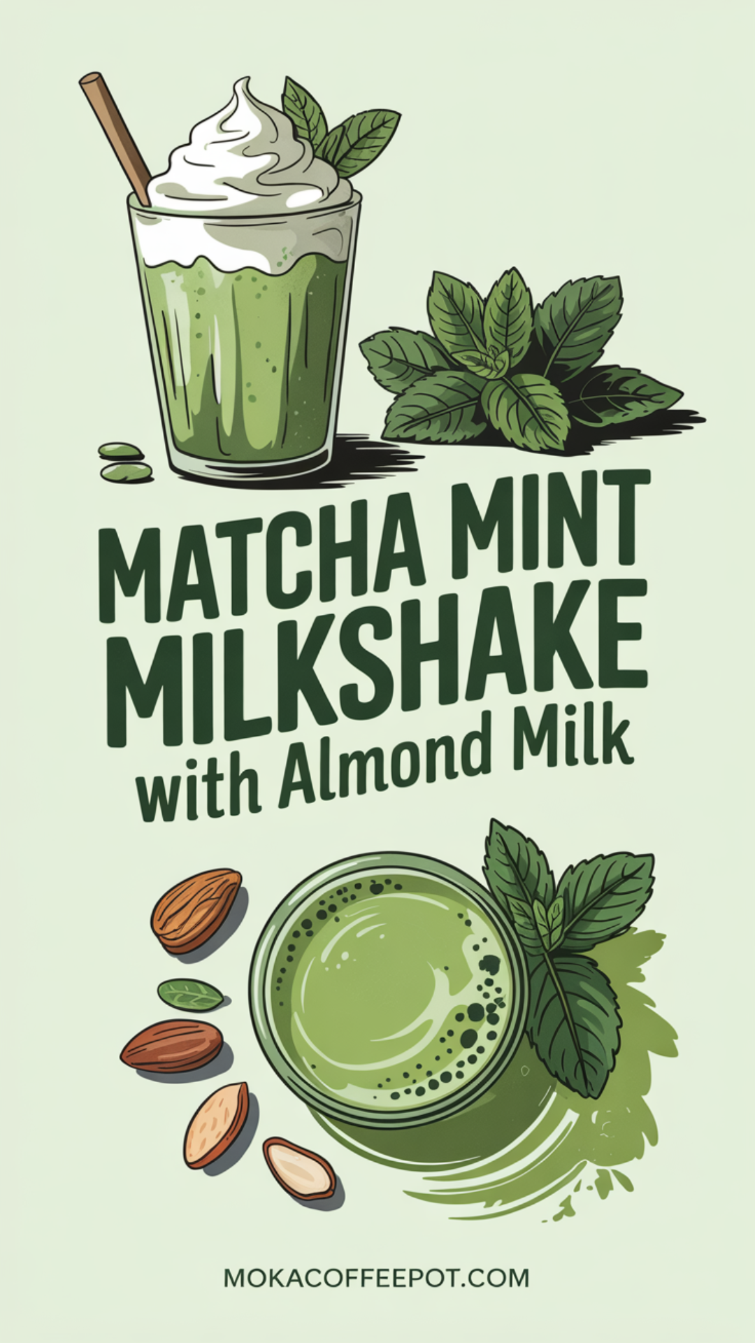 Matcha Mint Milkshake with Almond Milk Recipe Matcha Mint Milkshake with Almond Milk Recipe