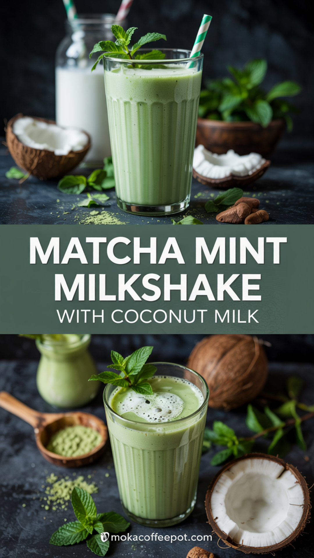 Matcha Mint Milkshake with Coconut Milk Recipe Matcha Mint Milkshake with Coconut Milk Recipe